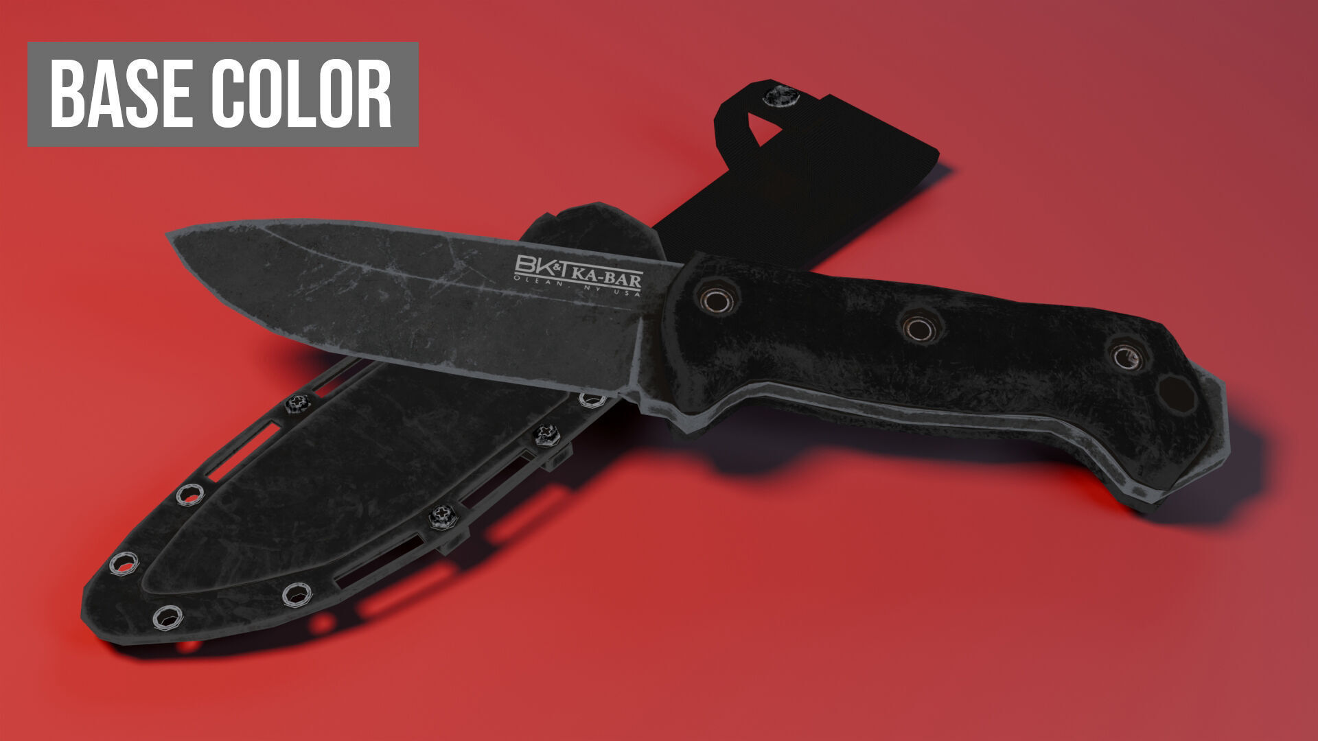 KA-BAR BK-2 Knife Low-poly 3D model_27