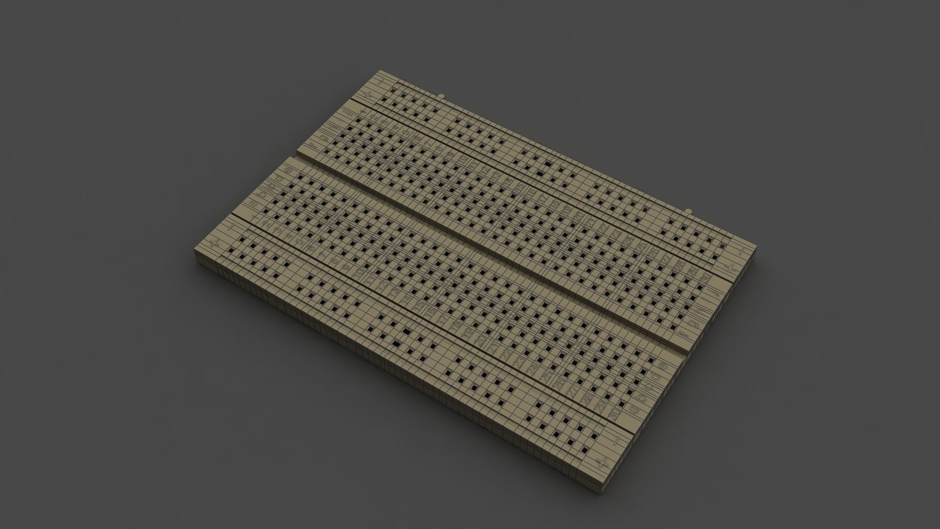 Breadboard Low-poly 3D model_4
