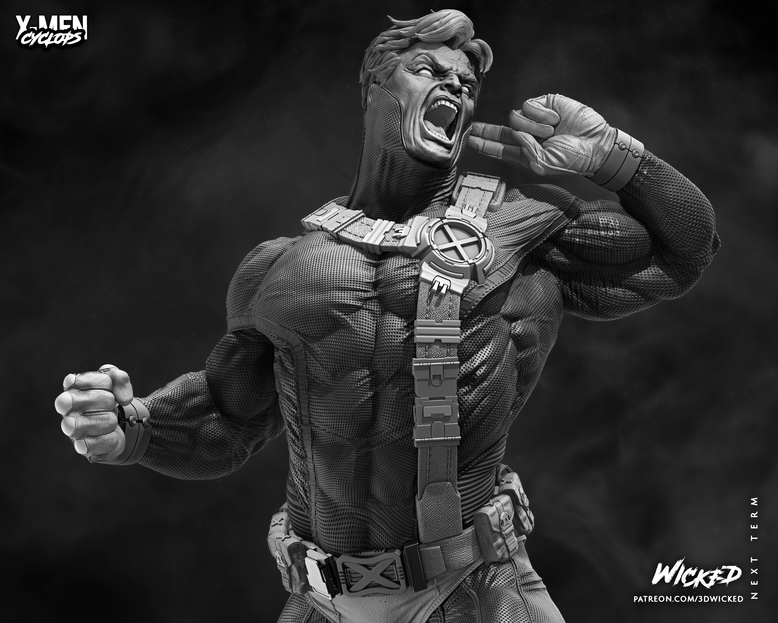 Wicked Marvel Cyclops Sculpture ready for 3d printing 3D print model_54
