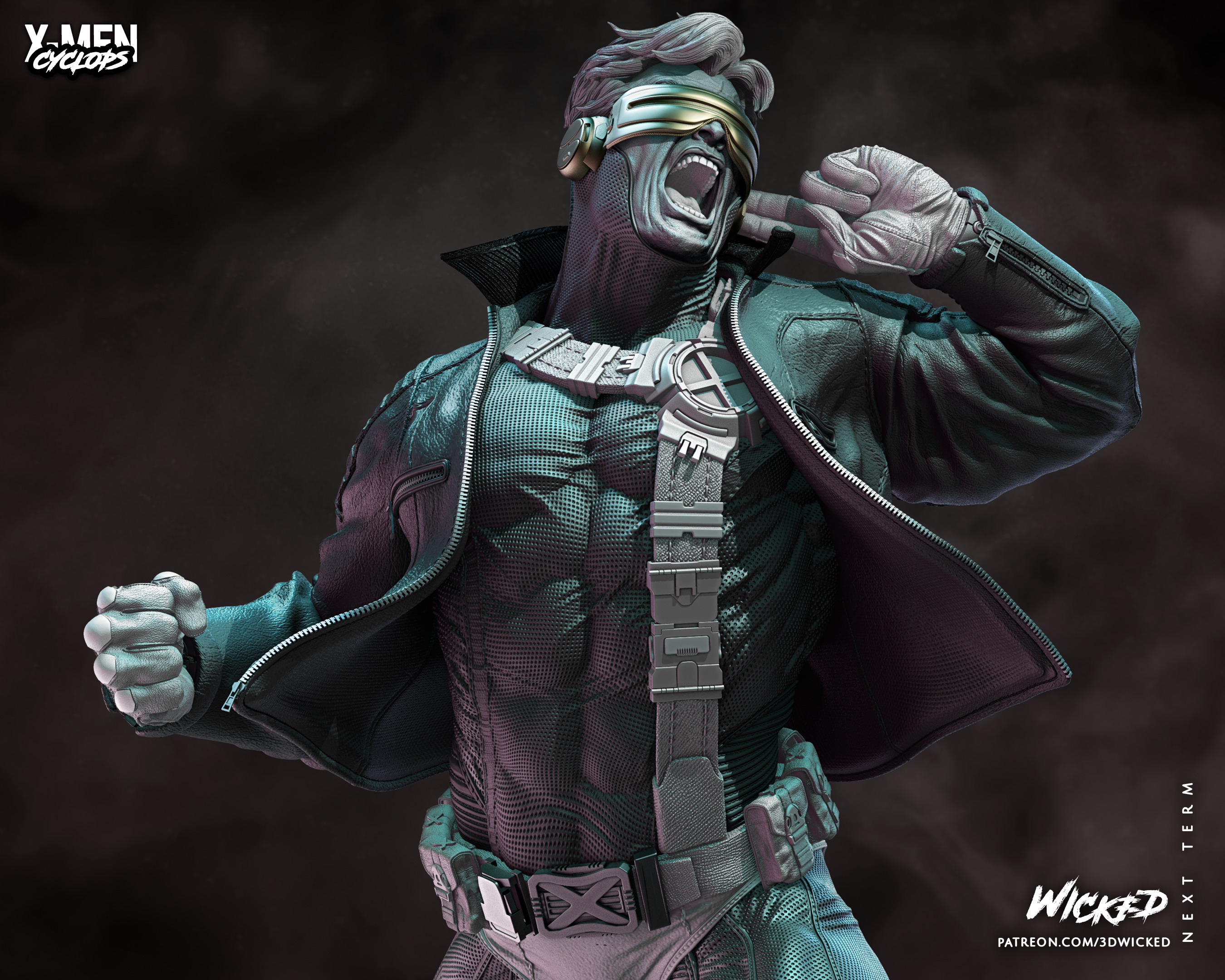 Wicked Marvel Cyclops Sculpture ready for 3d printing 3D print model_21