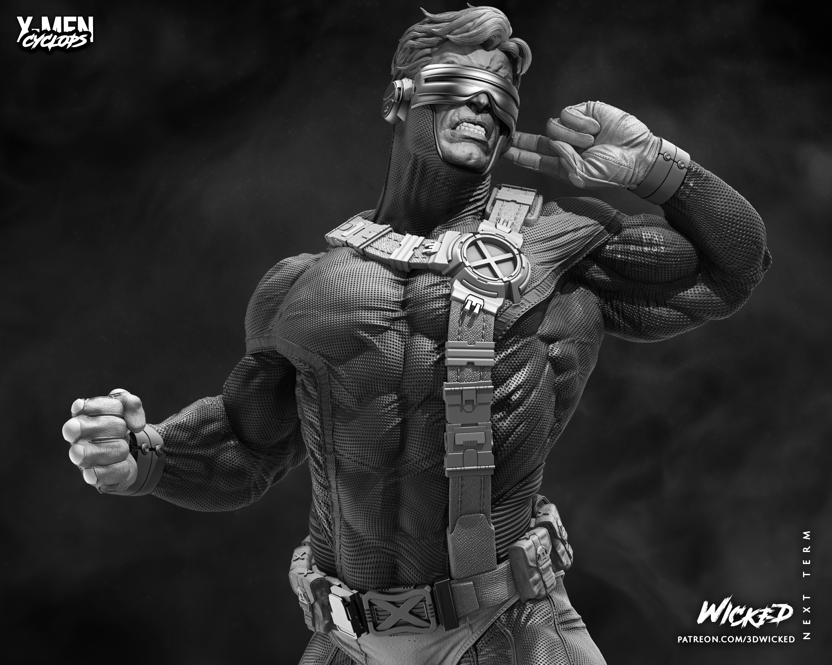 Wicked Marvel Cyclops Sculpture ready for 3d printing 3D print model_27