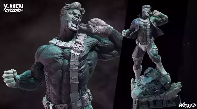 Wicked Marvel Cyclops Sculpture ready for 3d printing 3D print model