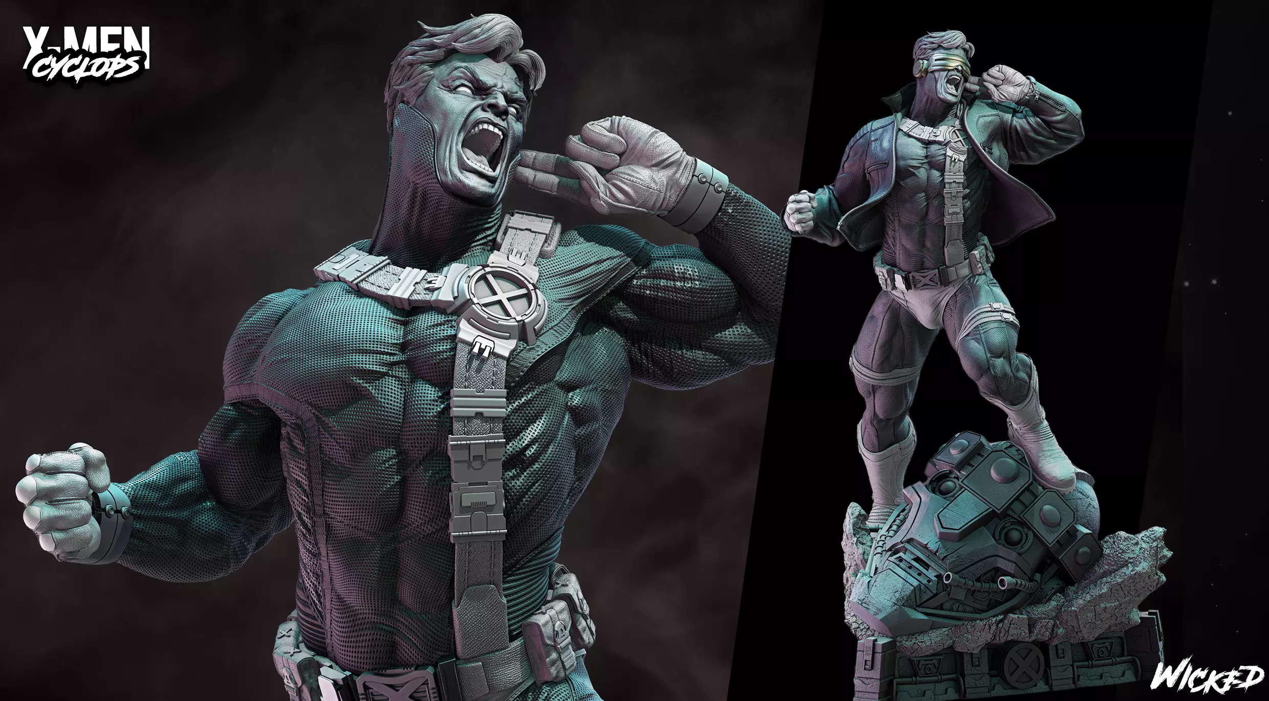 Wicked Marvel Cyclops Sculpture ready for 3d printing 3D print model_0