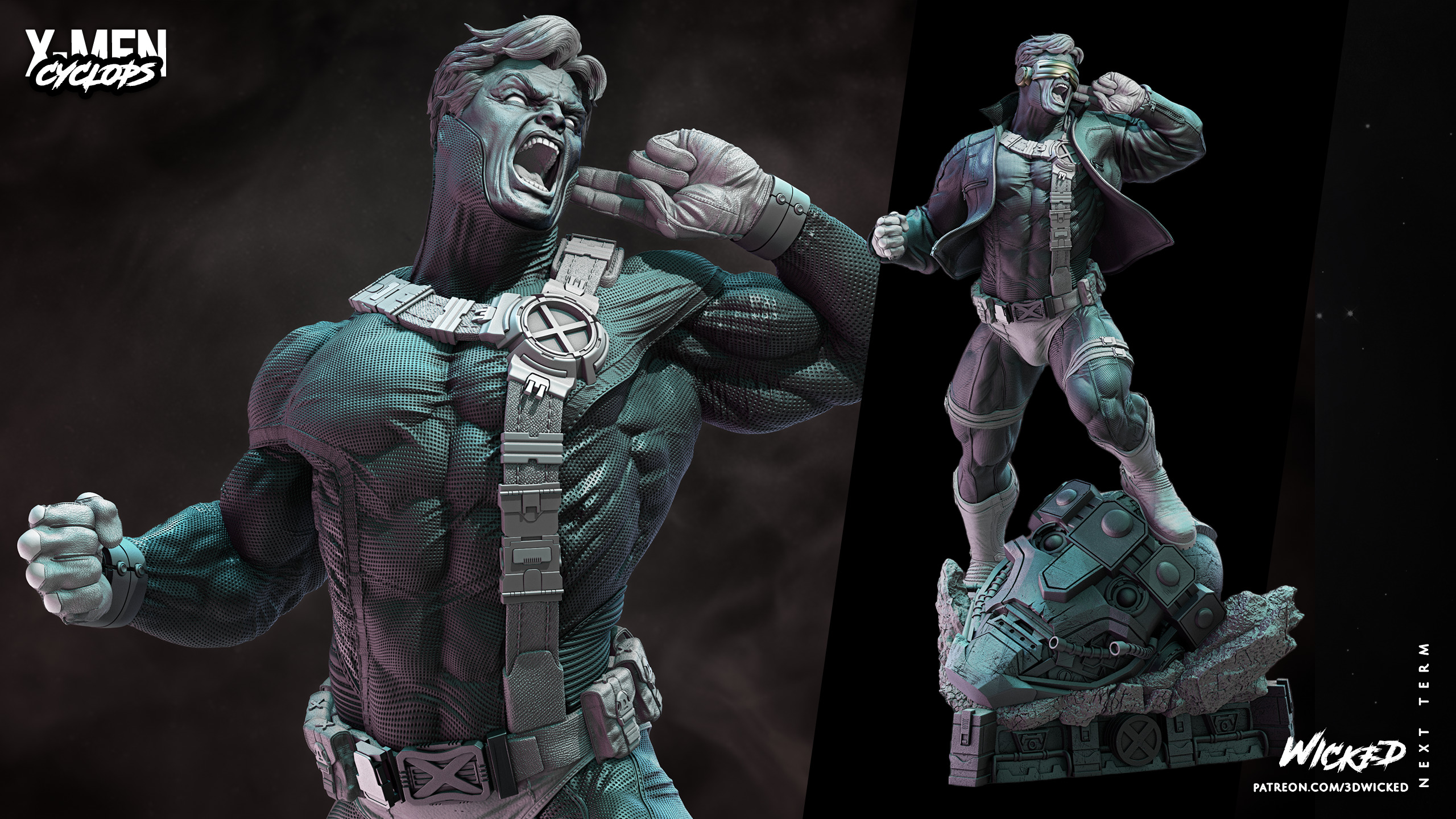 Wicked Marvel Cyclops Sculpture ready for 3d printing 3D print model_56