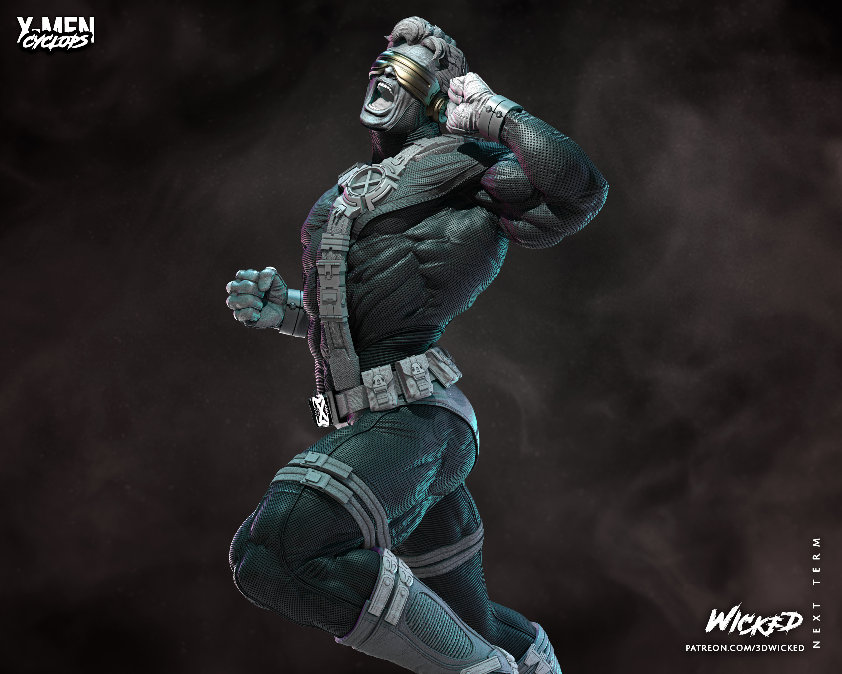 Wicked Marvel Cyclops Sculpture ready for 3d printing 3D print model_1