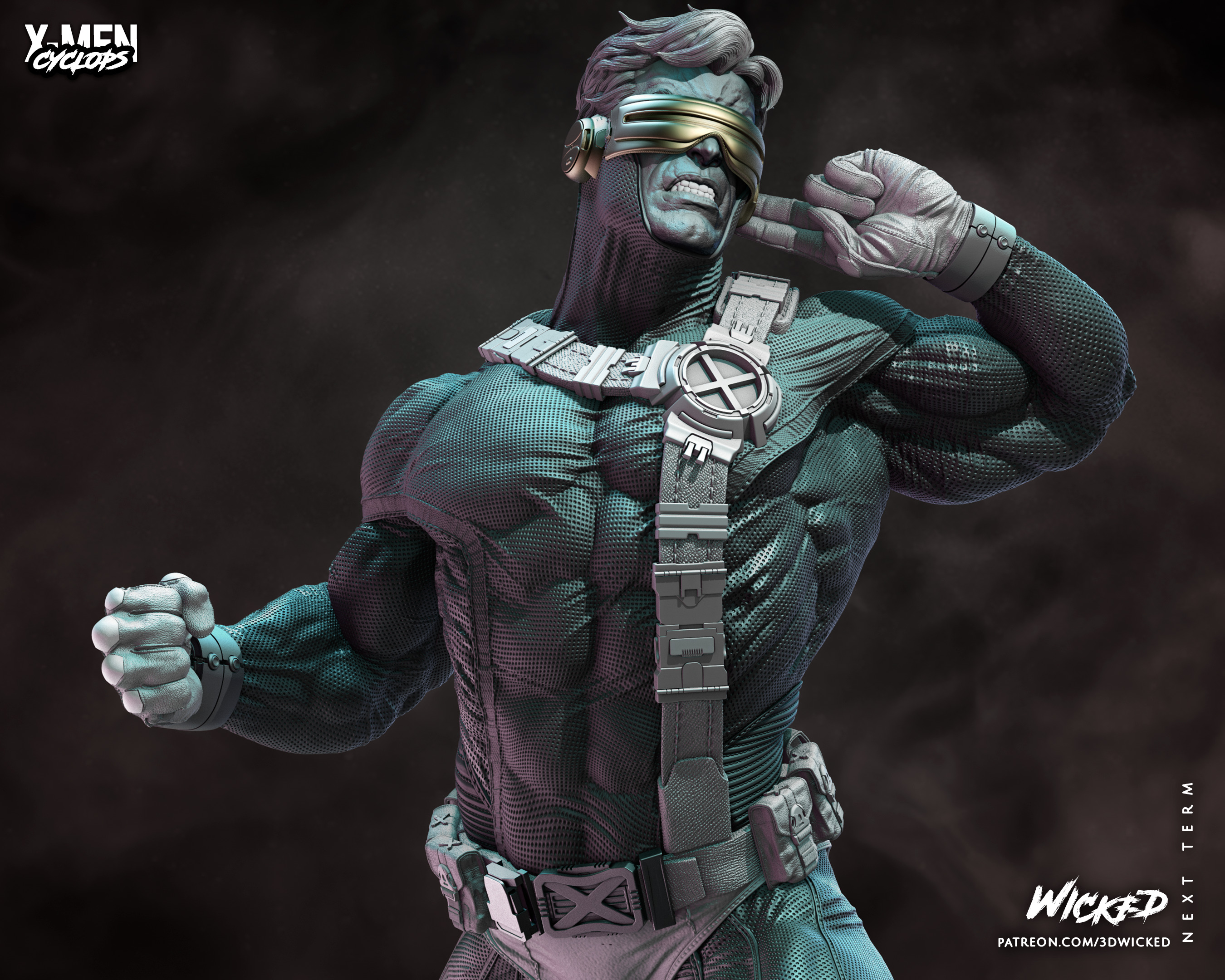 Wicked Marvel Cyclops Sculpture ready for 3d printing 3D print model_50
