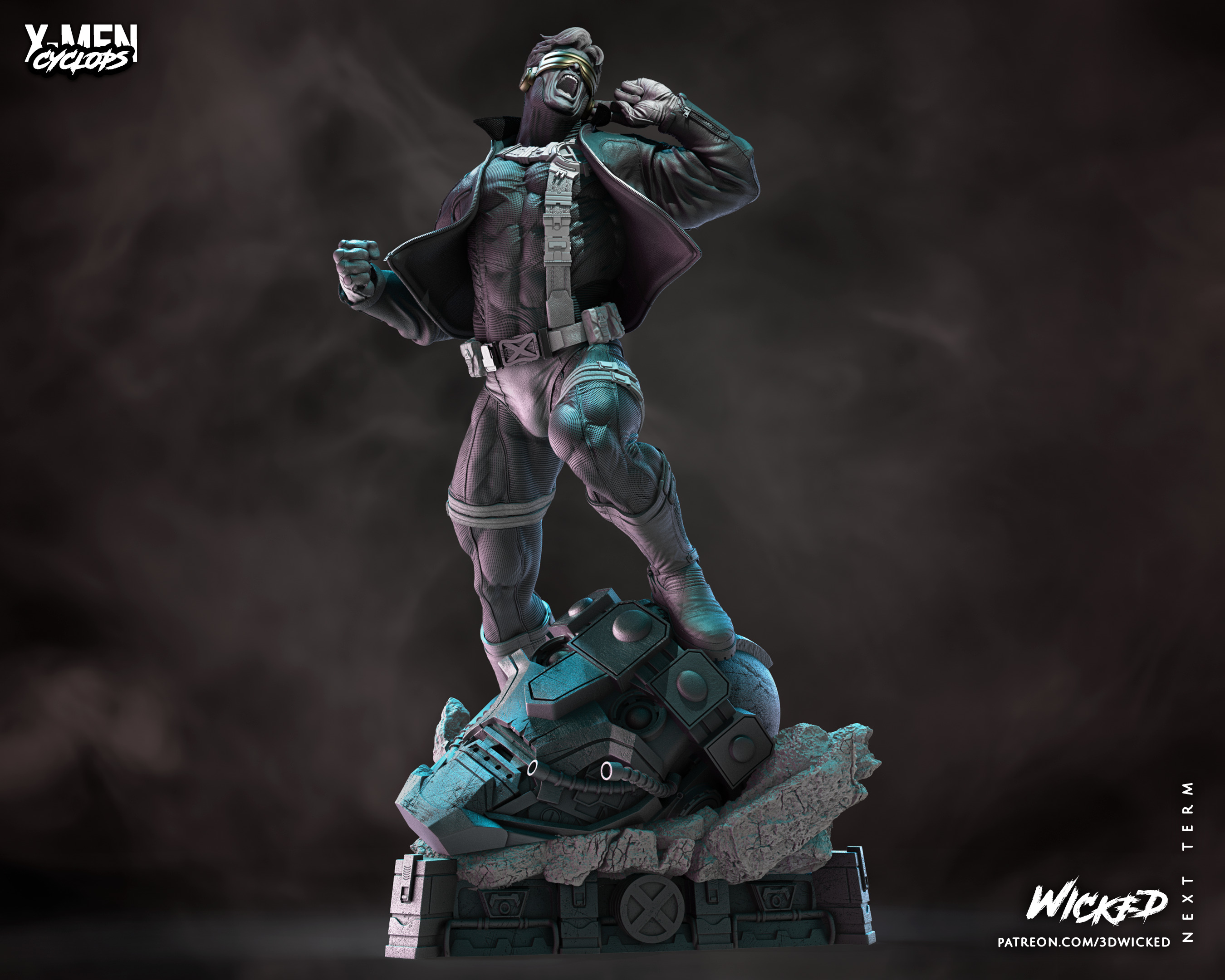 Wicked Marvel Cyclops Sculpture ready for 3d printing 3D print model_2