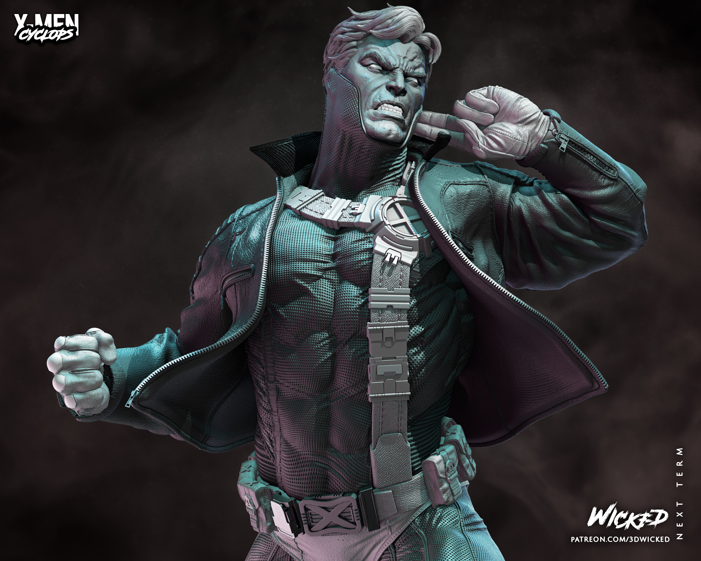 Wicked Marvel Cyclops Sculpture ready for 3d printing 3D print model_61