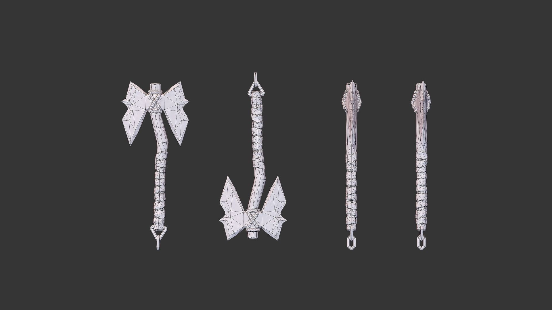 Axe Pack A Low-poly 3D model_36