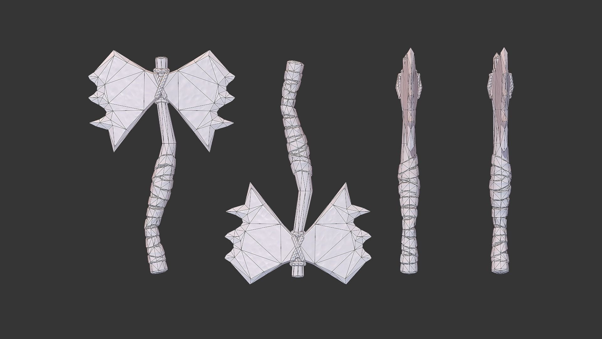 Axe Pack A Low-poly 3D model_8