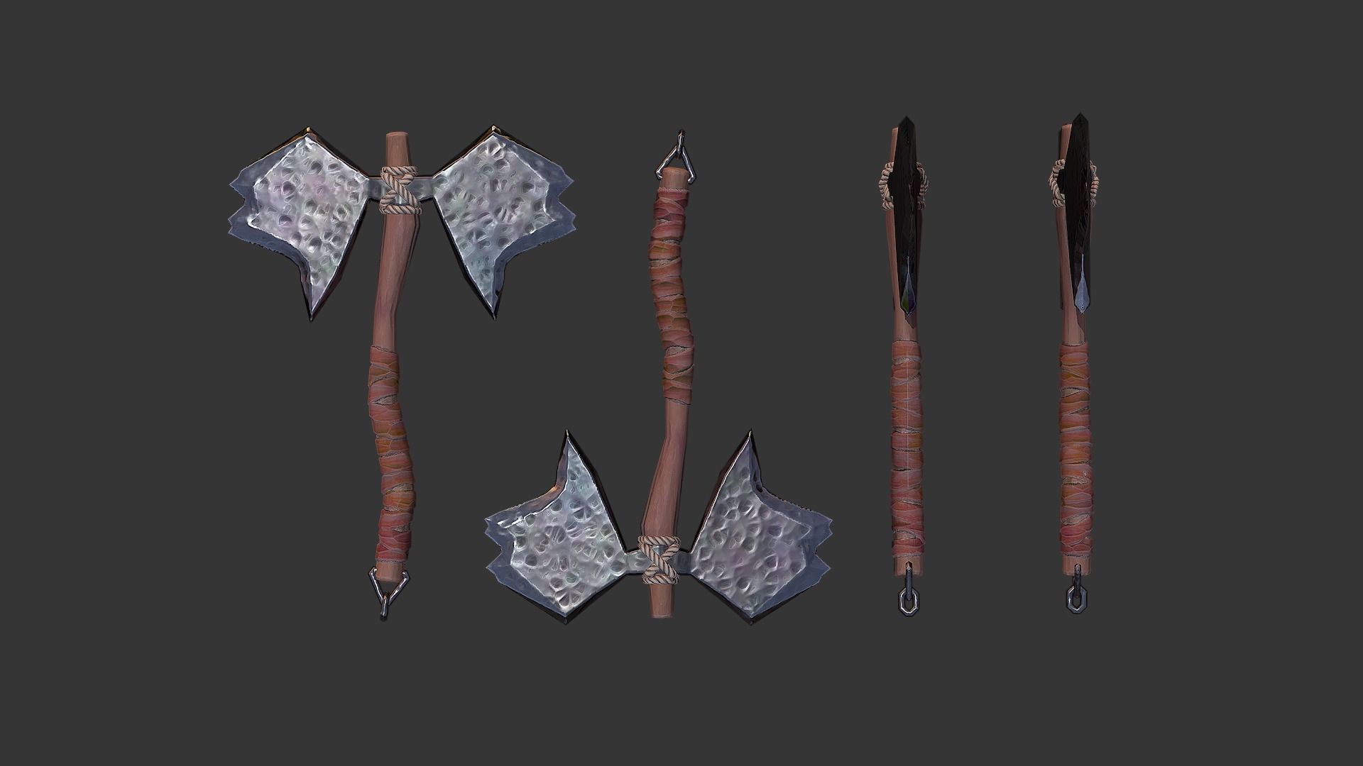 Axe Pack A Low-poly 3D model_3