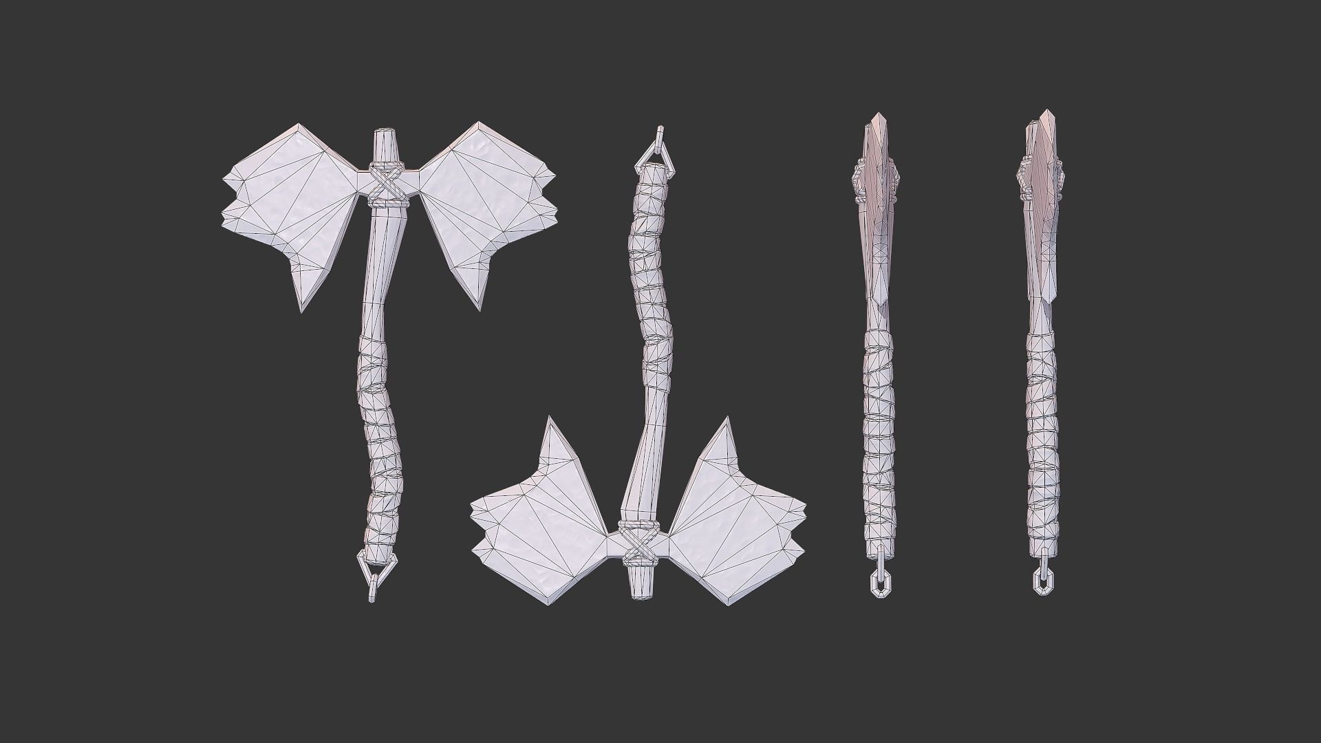 Axe Pack A Low-poly 3D model_4