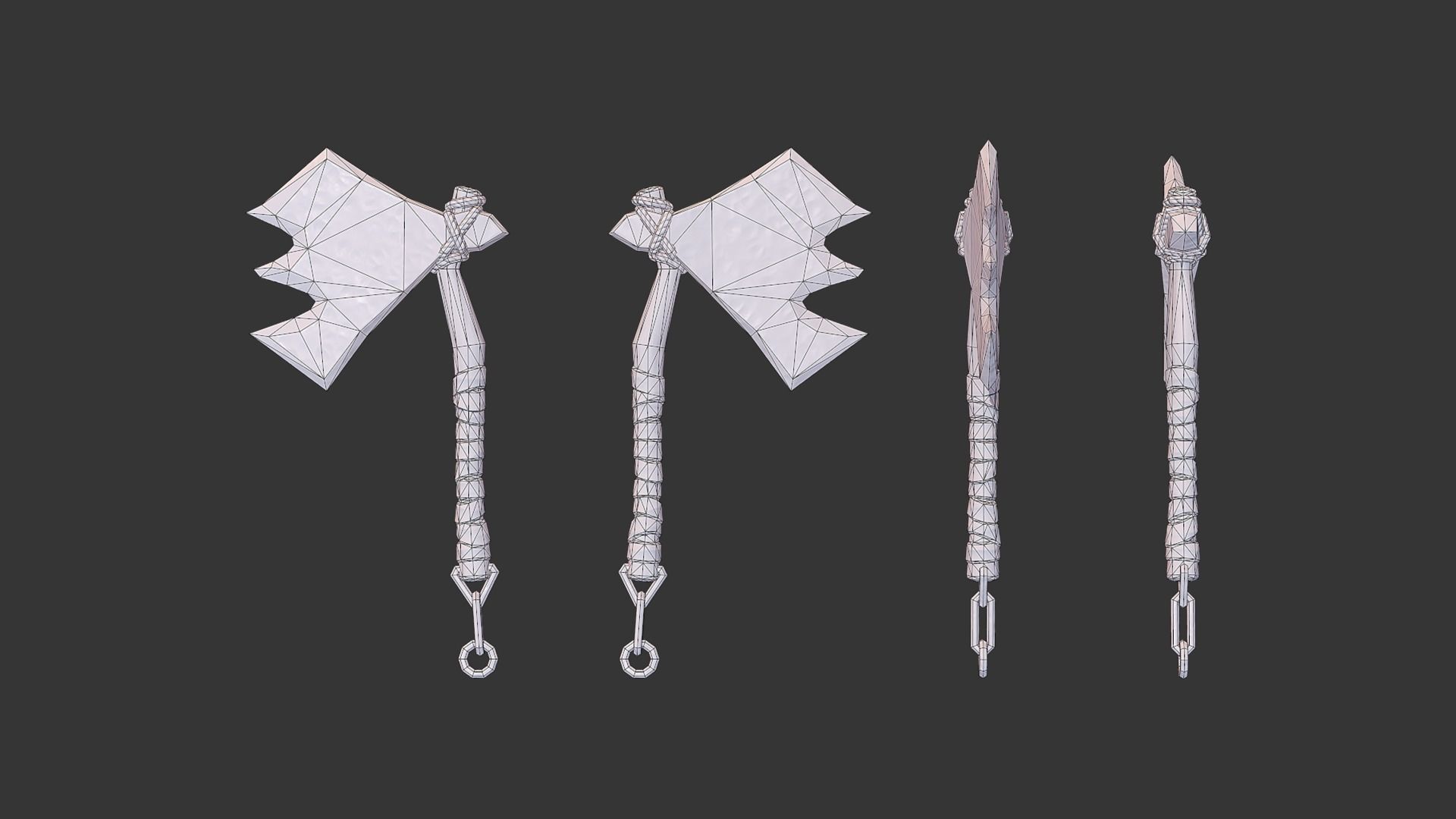 Axe Pack A Low-poly 3D model_6