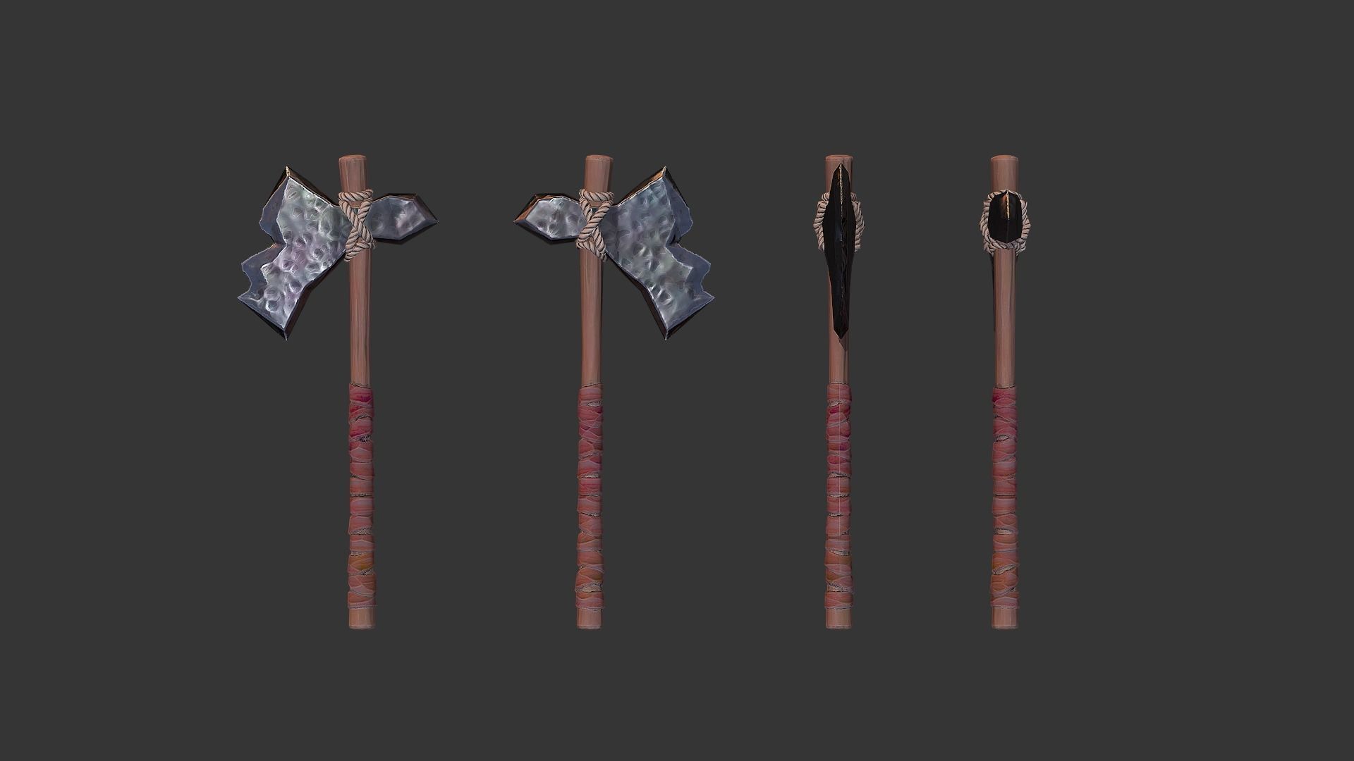 Axe Pack A Low-poly 3D model_1