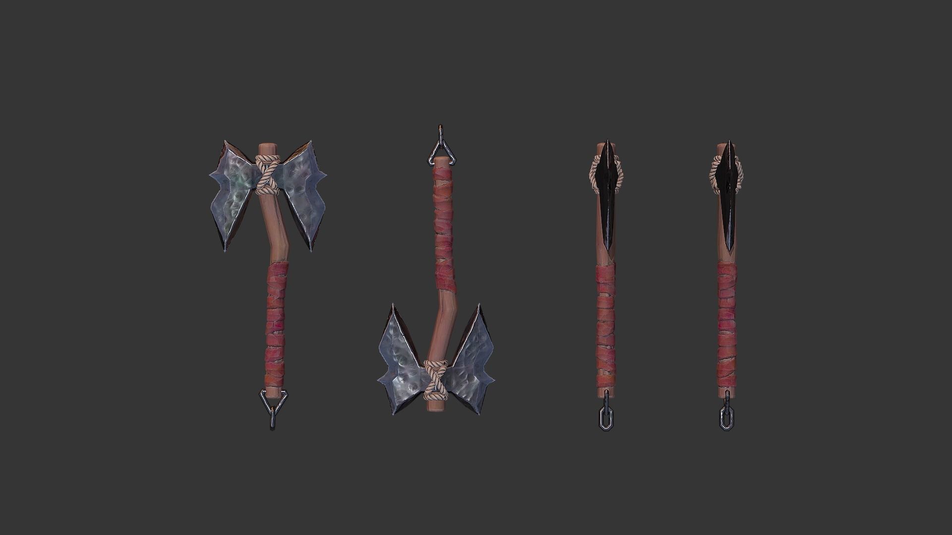 Axe Pack A Low-poly 3D model_35