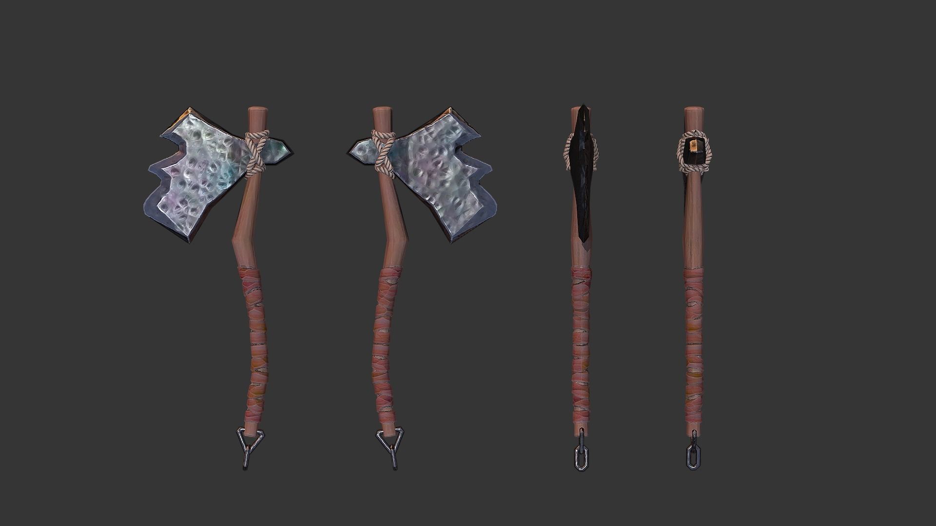 Axe Pack A Low-poly 3D model_23