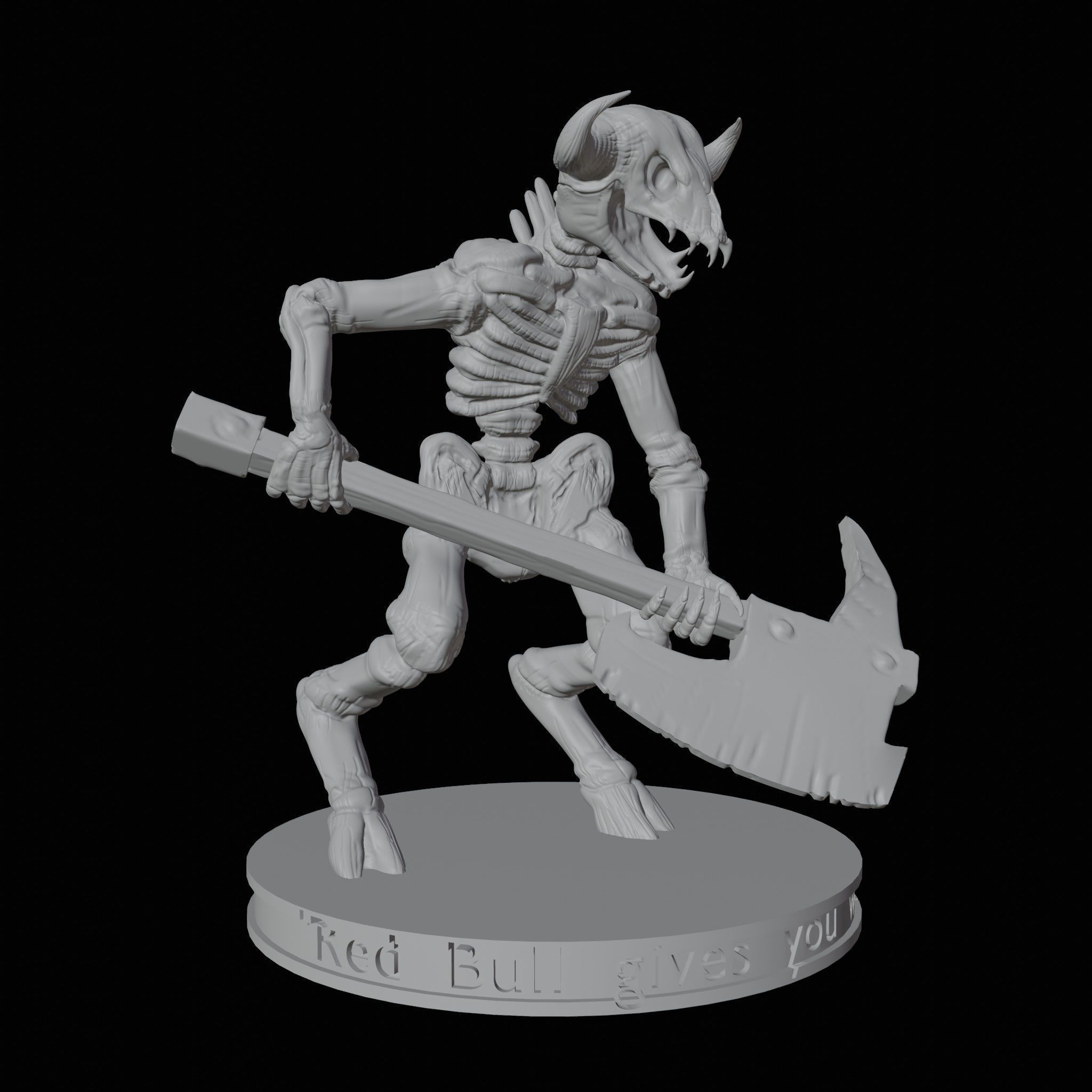 Minotaur Skeleton Miniature Set 3D print model_3