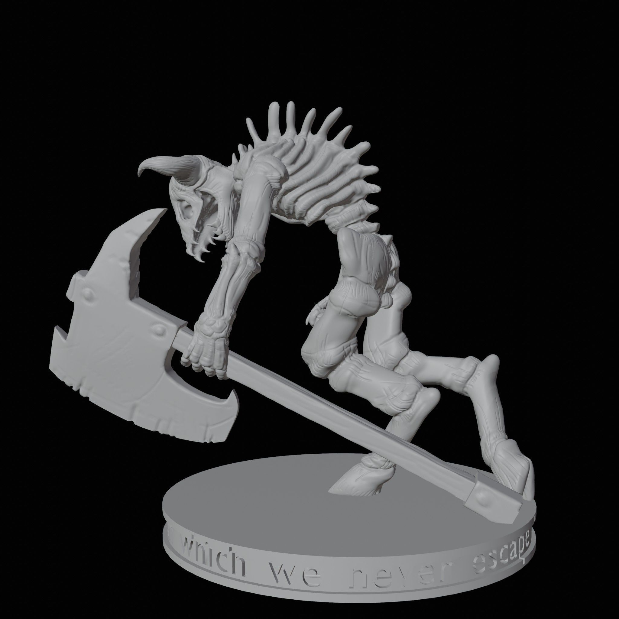 Minotaur Skeleton Miniature Set 3D print model_7