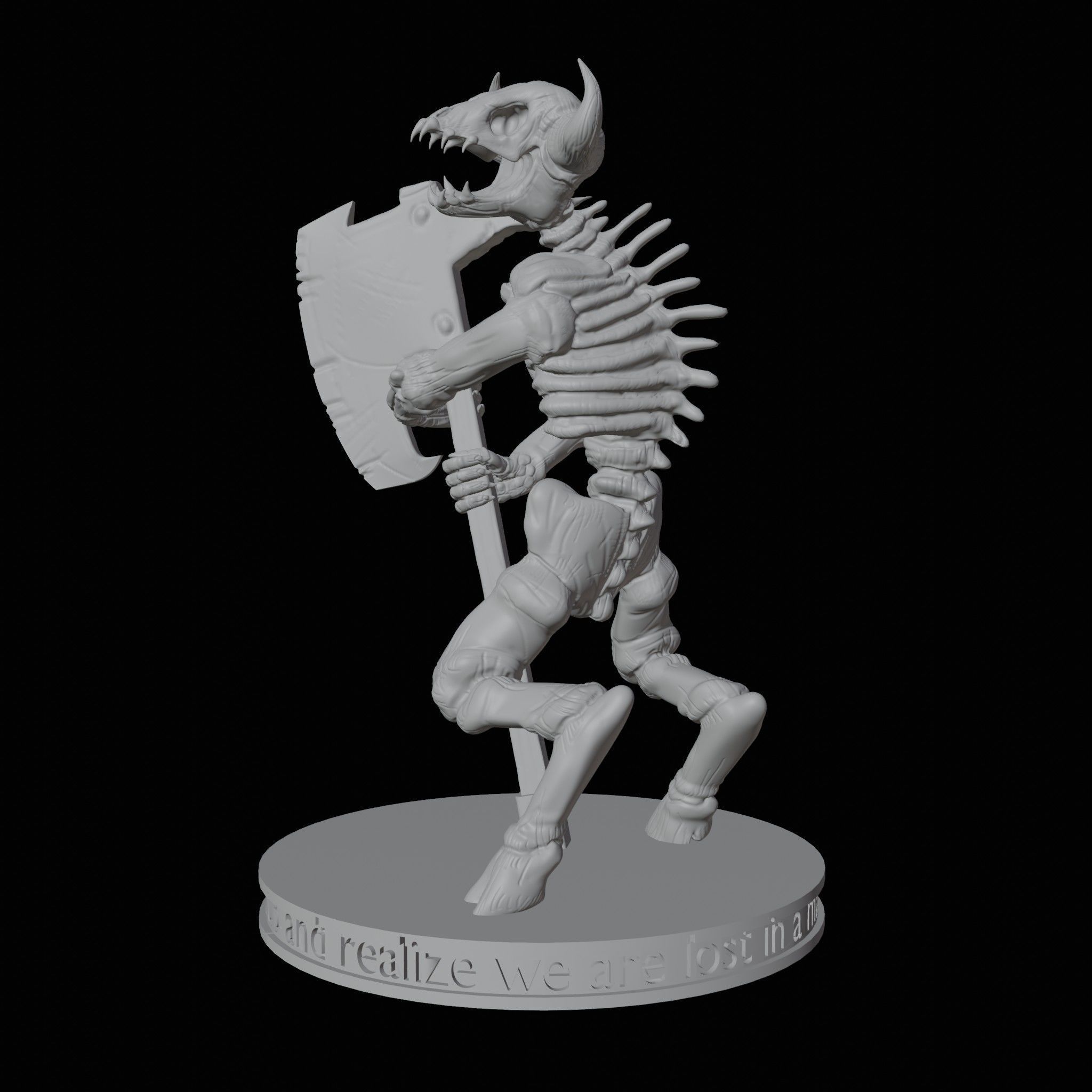 Minotaur Skeleton Miniature Set 3D print model_5