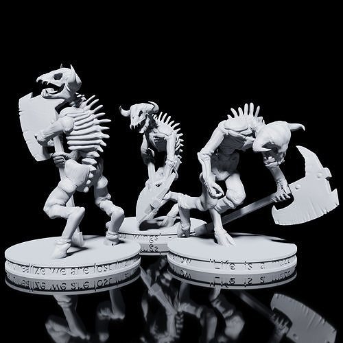 Minotaur Skeleton Miniature Set 3D print model