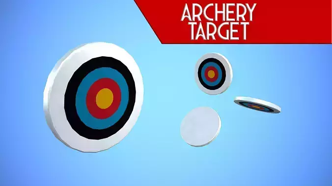 ARCHERY TARGET CARTOON STYLIZED Low-poly 3D model