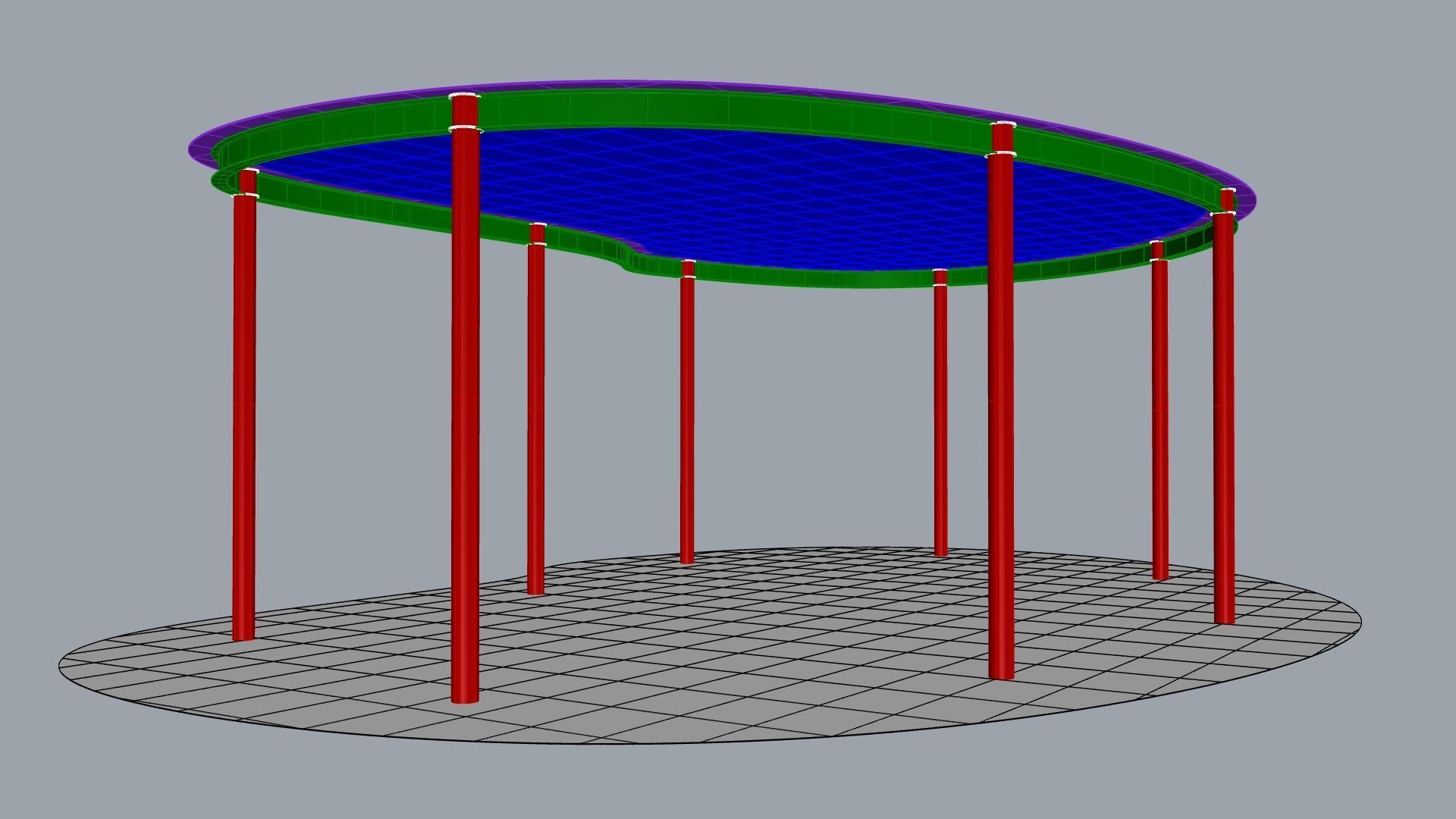 Curved steel-framed building 3D model_8