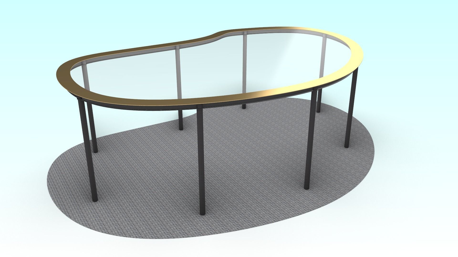 Curved steel-framed building 3D model_2
