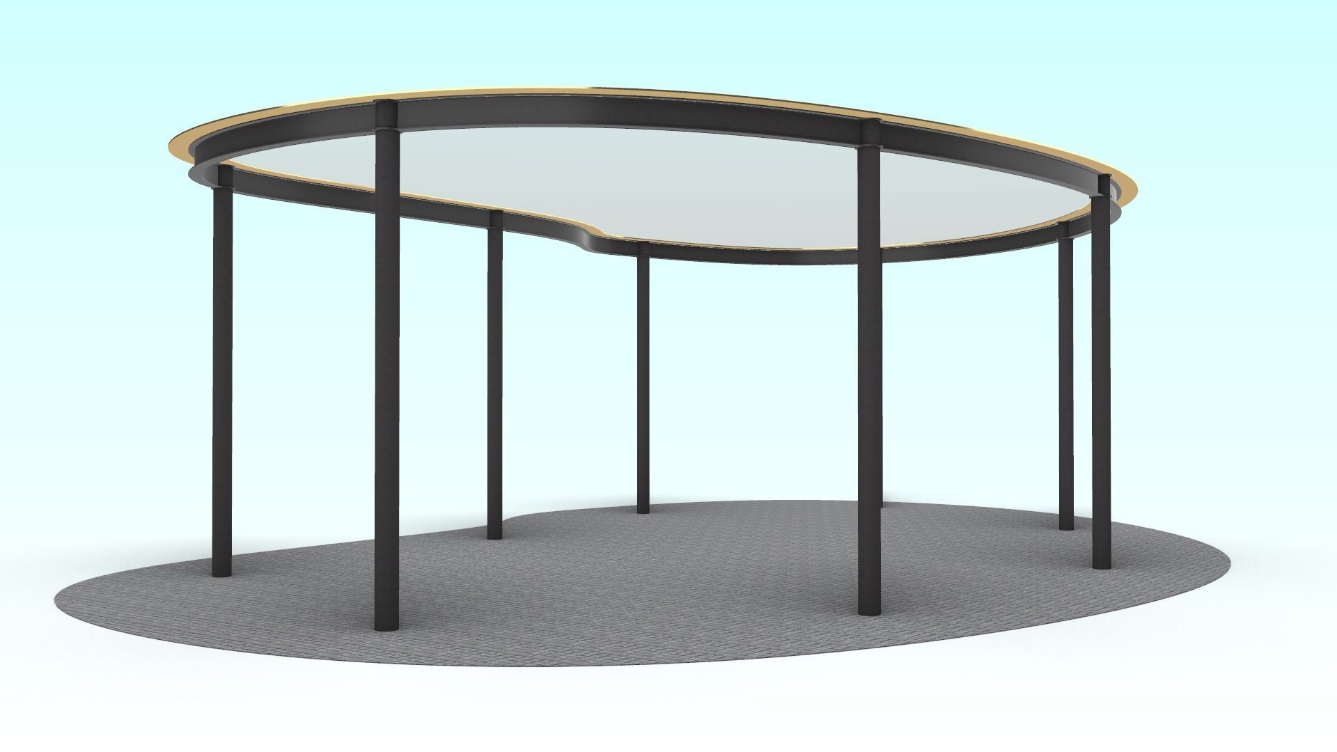 Curved steel-framed building 3D model_1