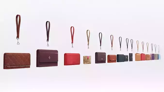 Wallet purse collection - low poly