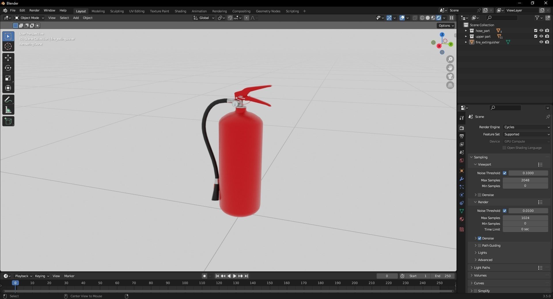 Low poly Fire Extinguisher Free low-poly 3D model_5