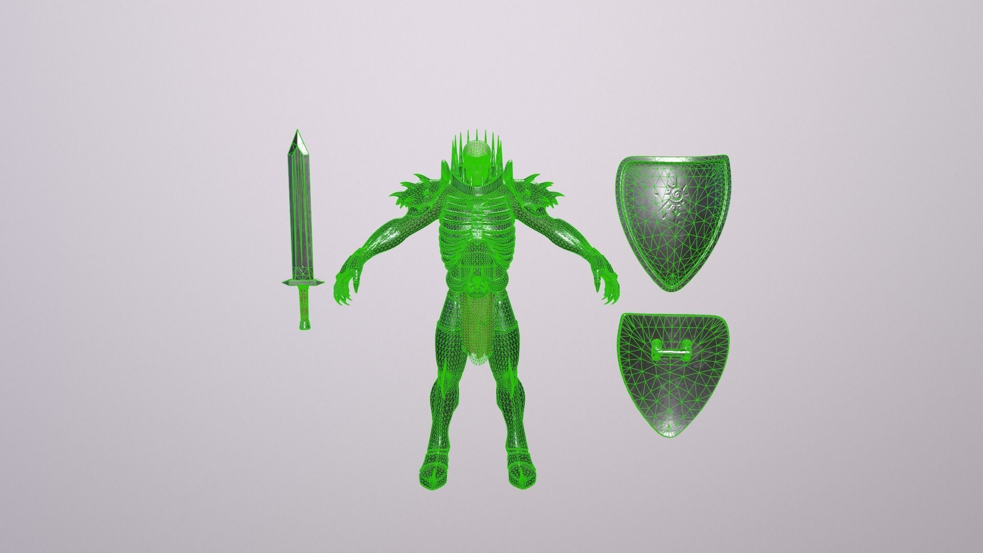 Skull Knight Low-poly 3D model_6