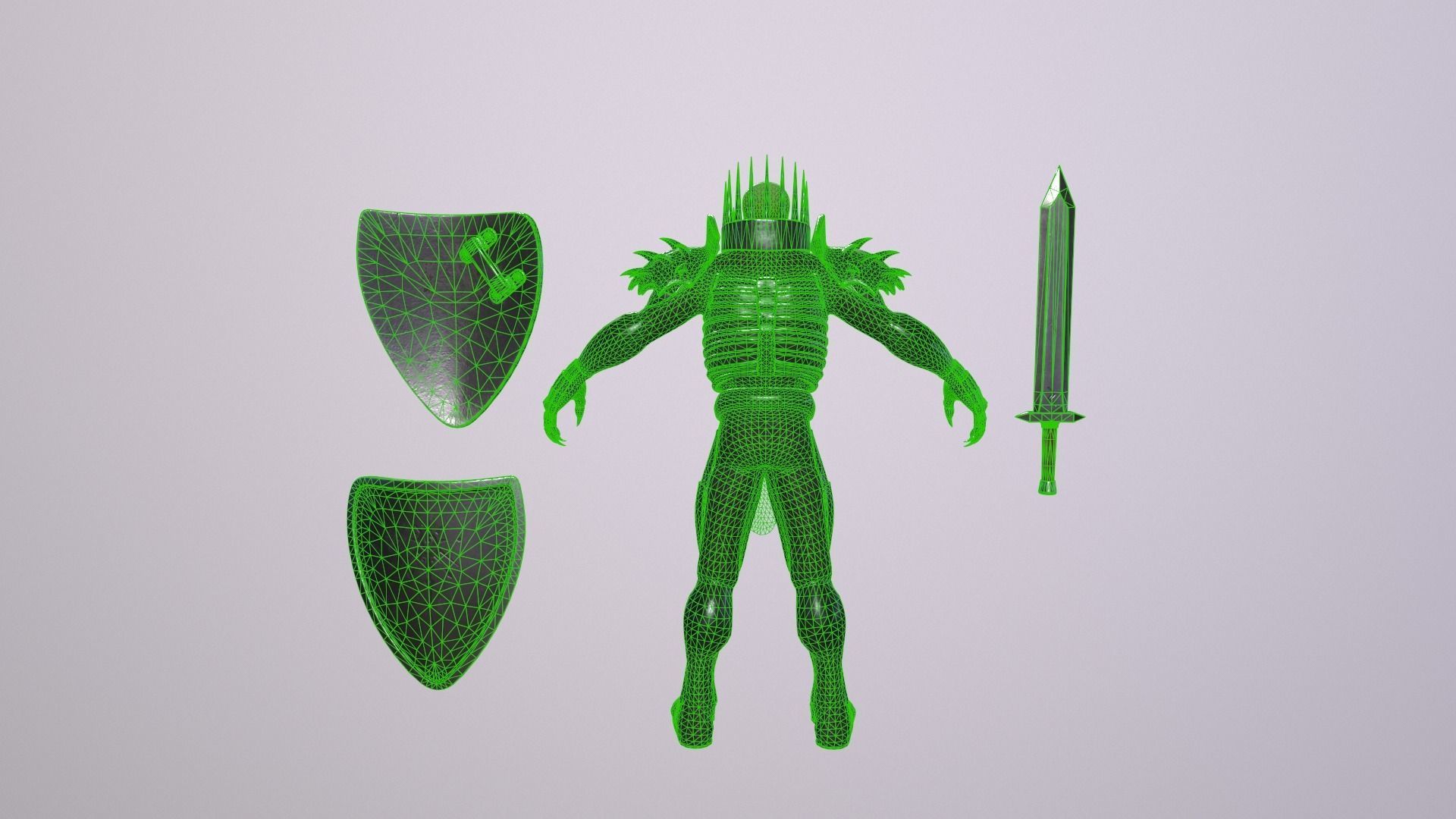 Skull Knight Low-poly 3D model_7