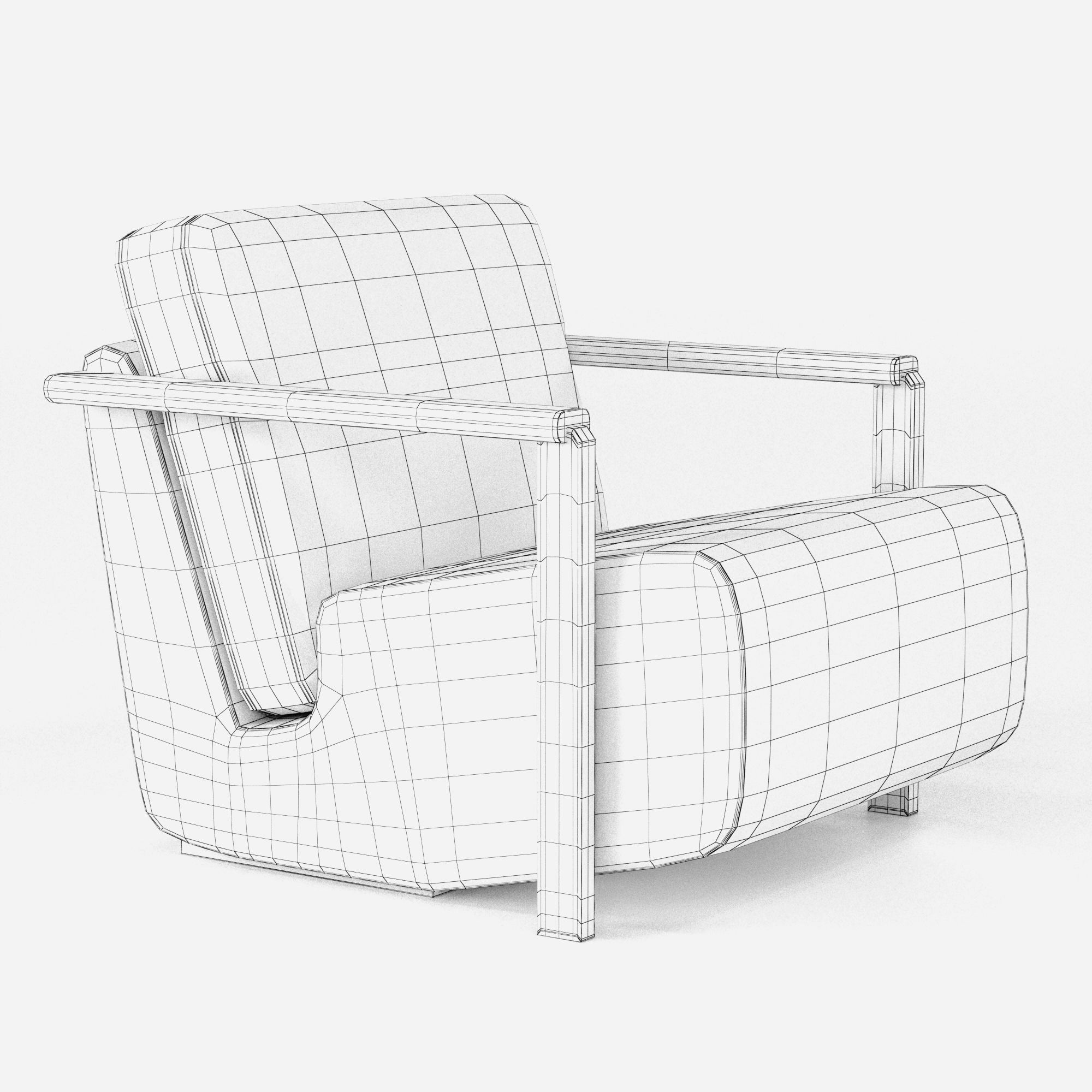 Fauteuil Franck Cuir 3D model_2