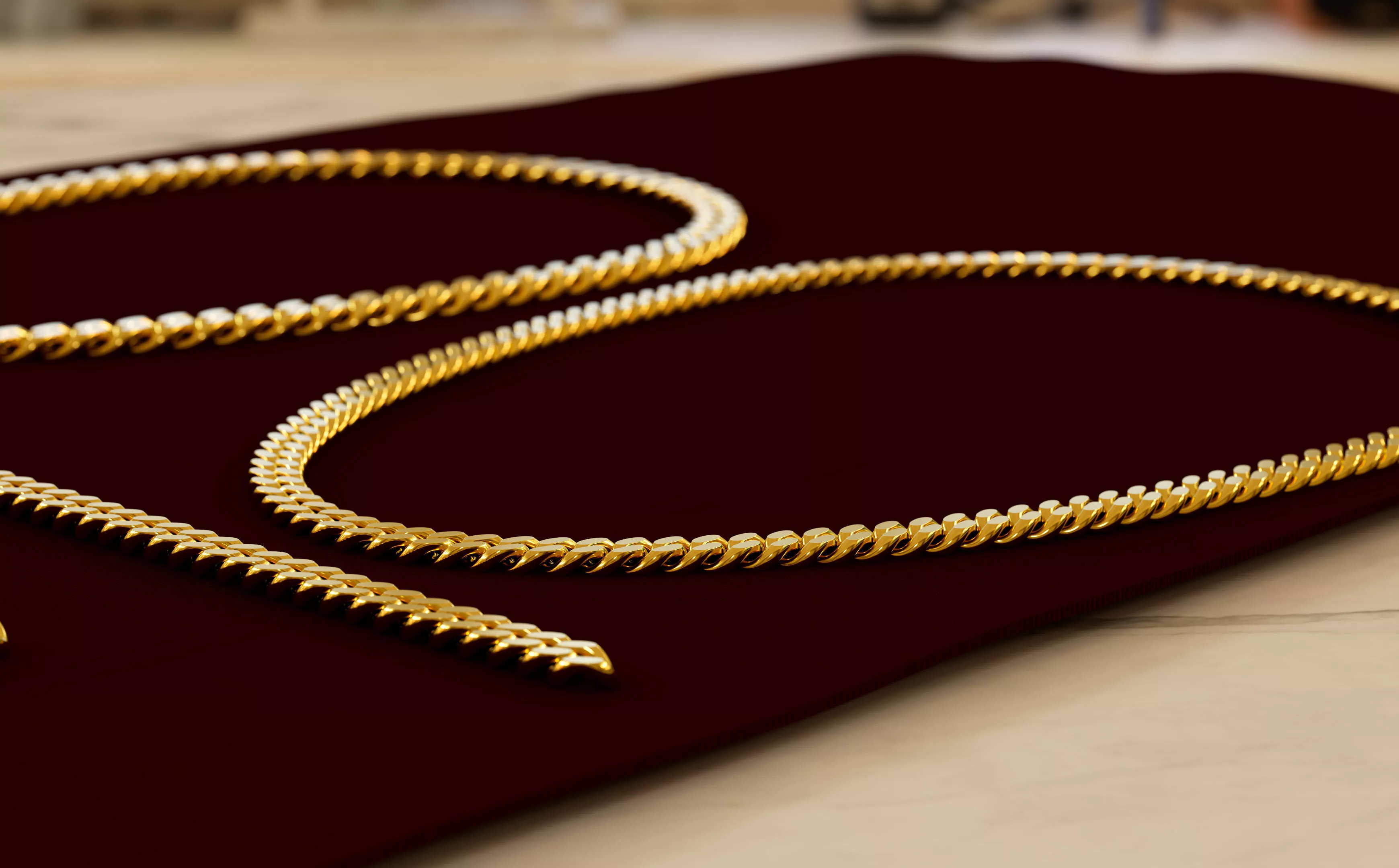 Cuban Chain Gold Necklace Design - 9 and 12 millimeters thick 3D model