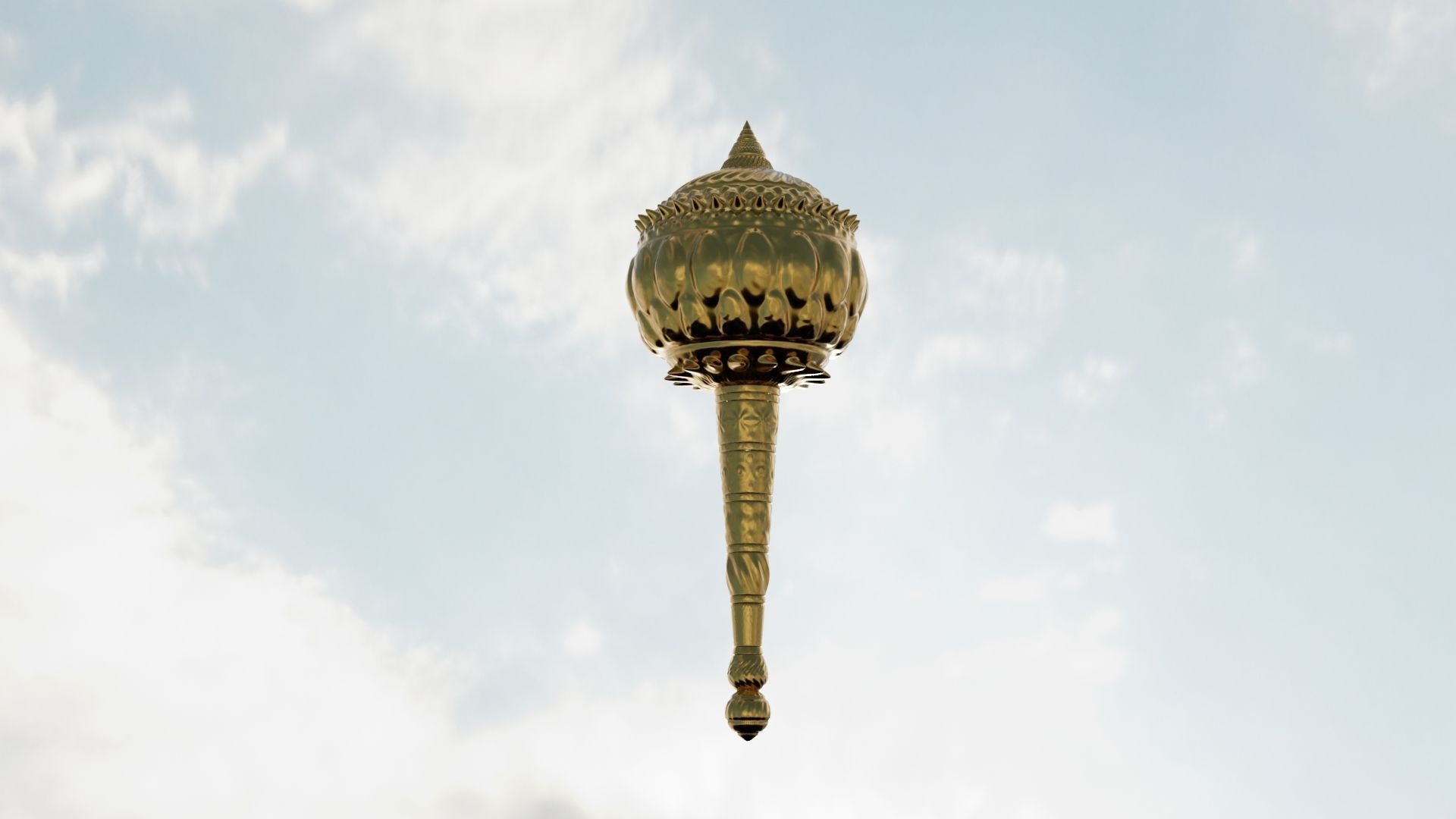 Legendary Weapon of the Gods Mace Hanuman Gada 3D Model 3D model_5