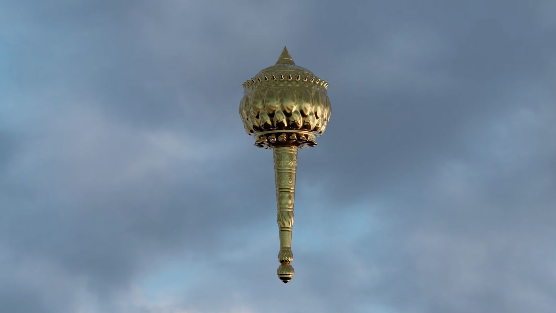 Legendary Weapon of the Gods Mace Hanuman Gada 3D Model 3D model_2