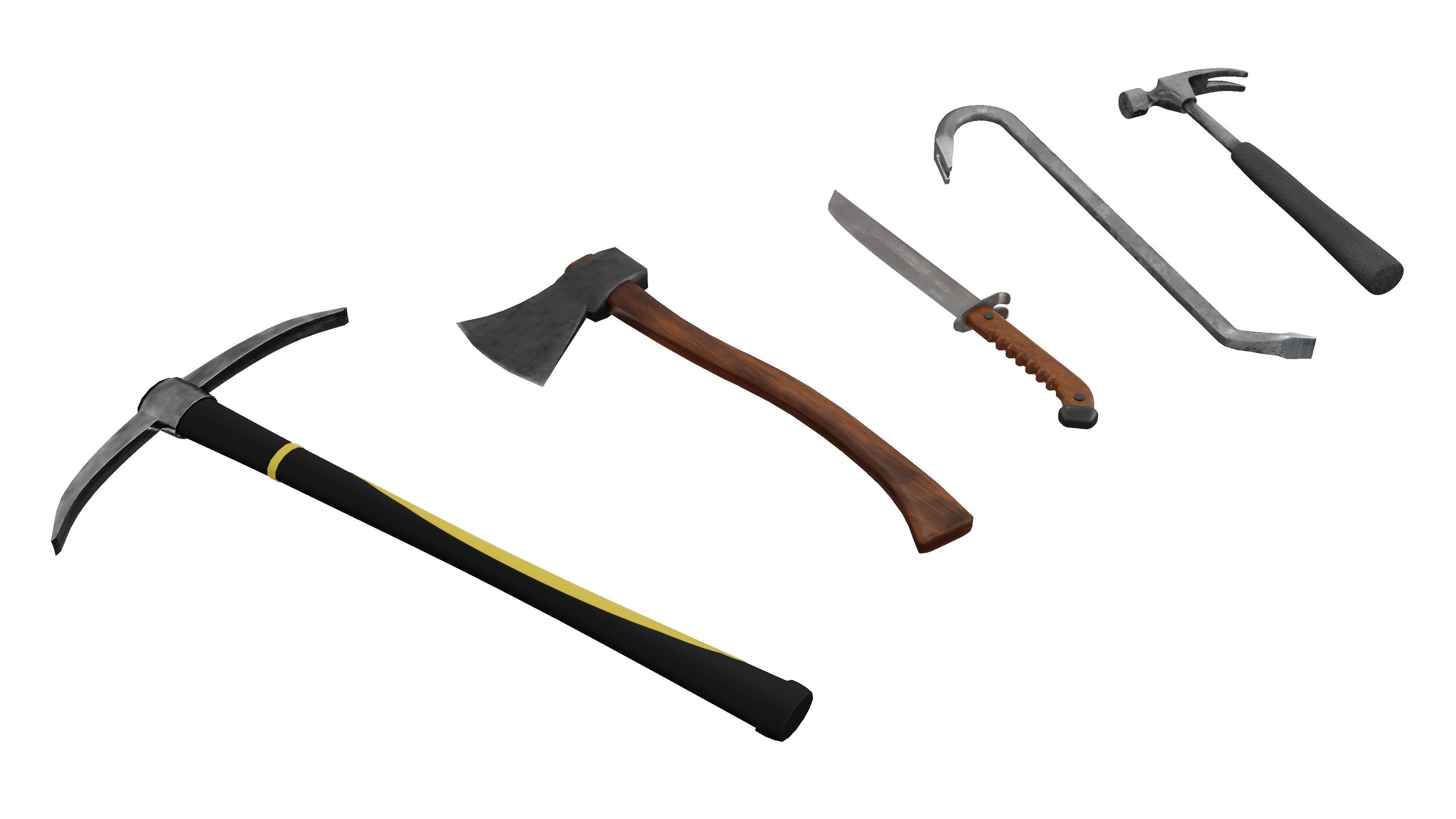 Melee Pack Low-poly 3D model_7