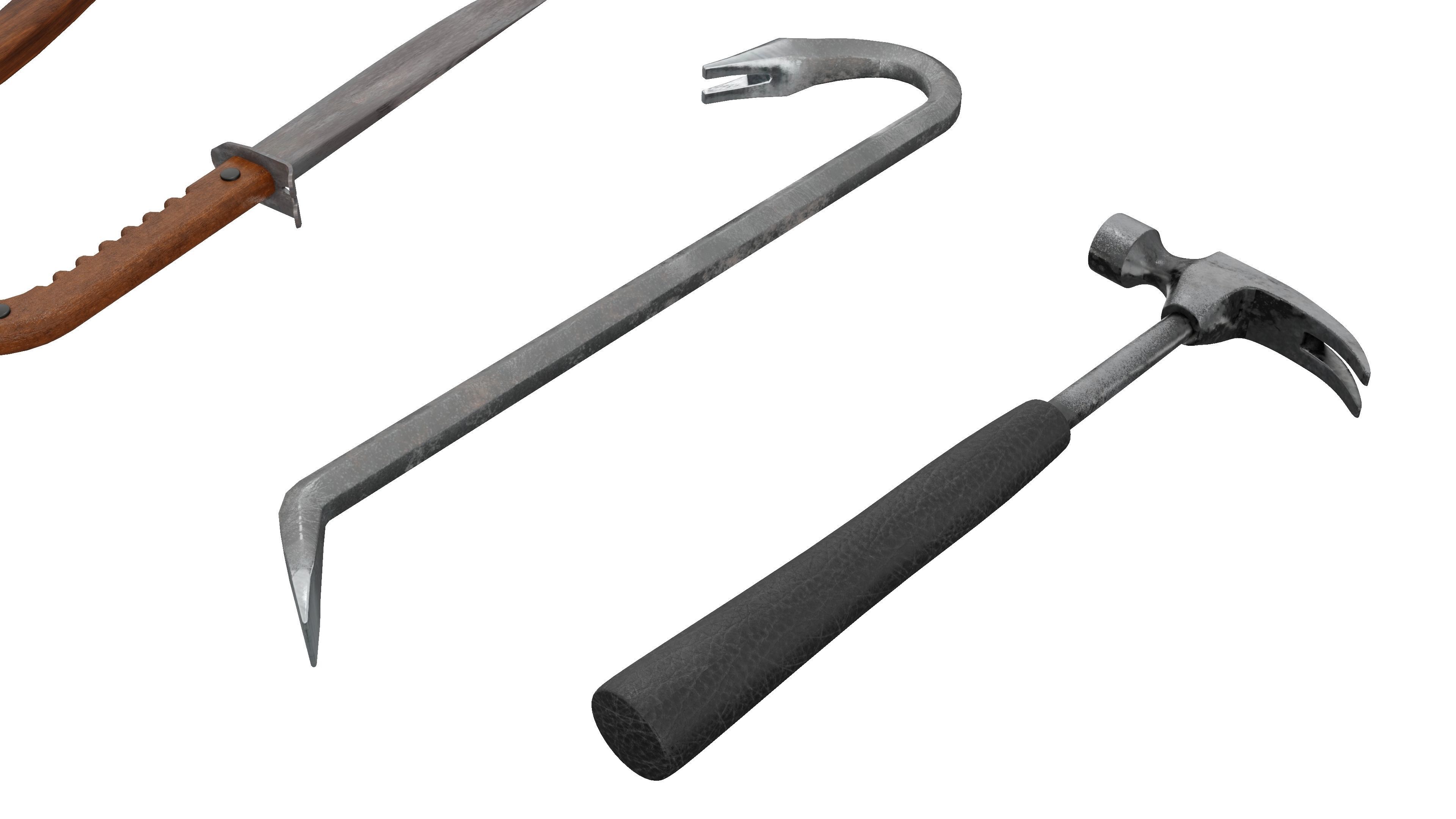 Melee Pack Low-poly 3D model_5