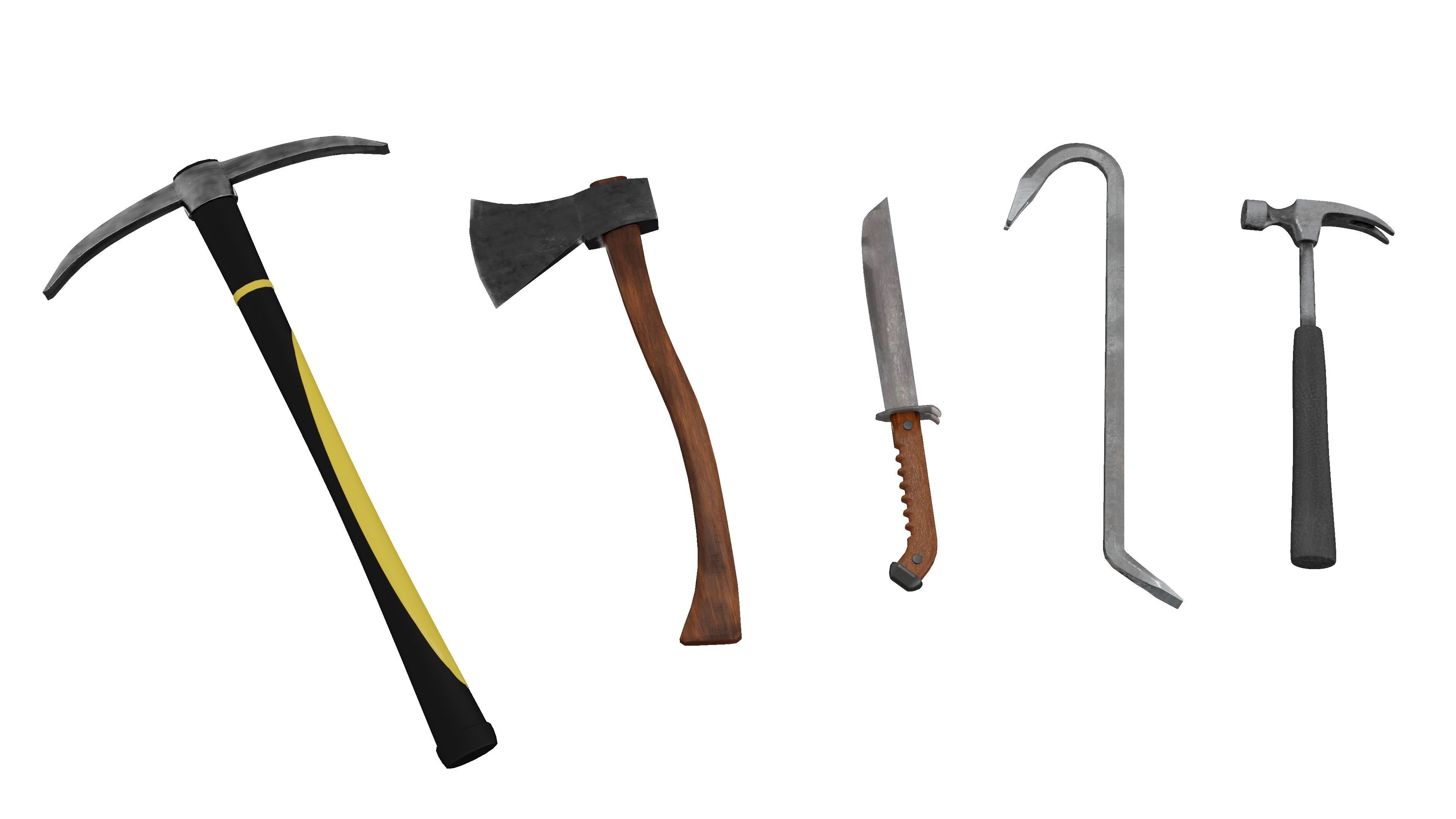 Melee Pack Low-poly 3D model_9