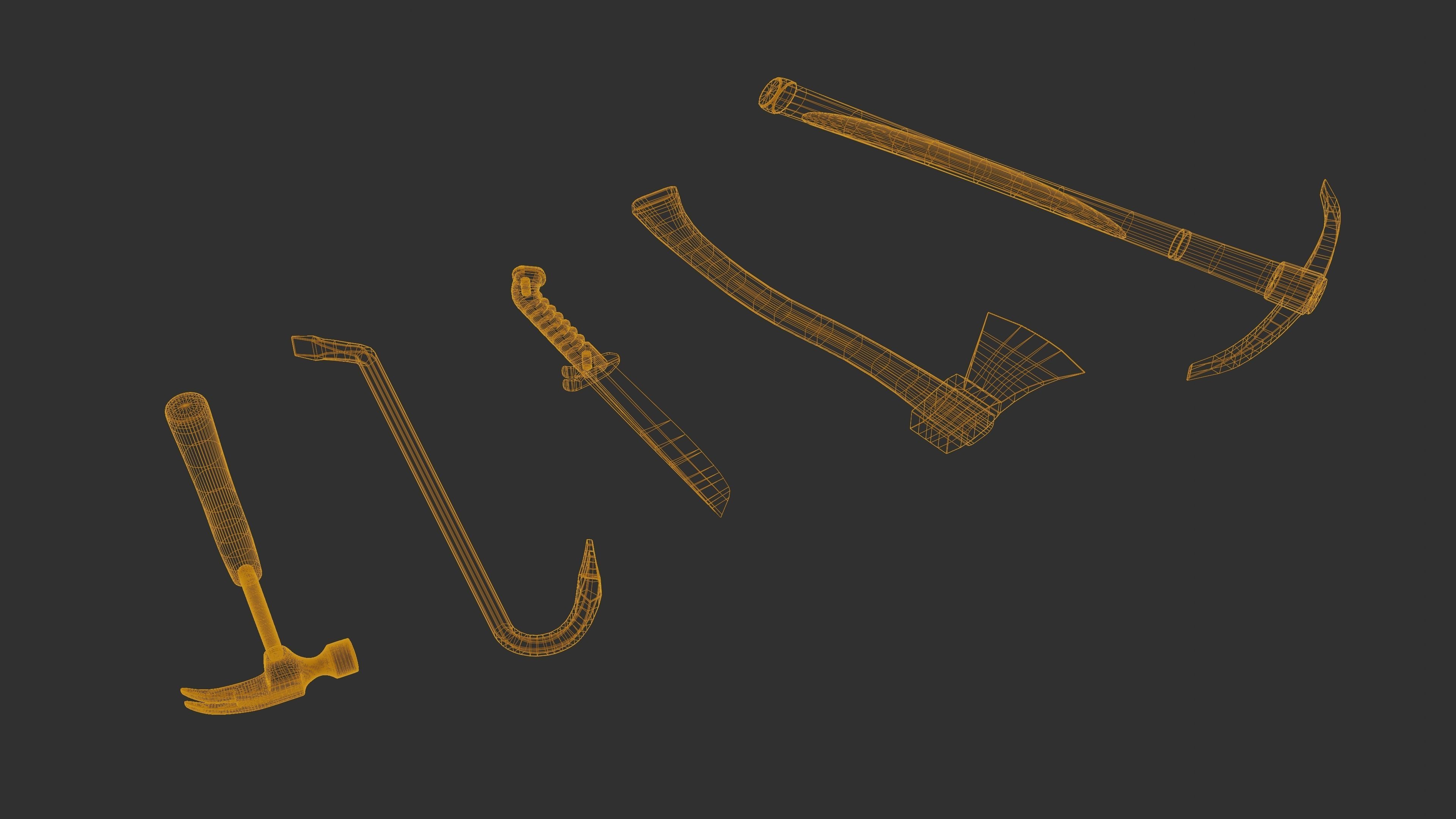 Melee Pack Low-poly 3D model_2