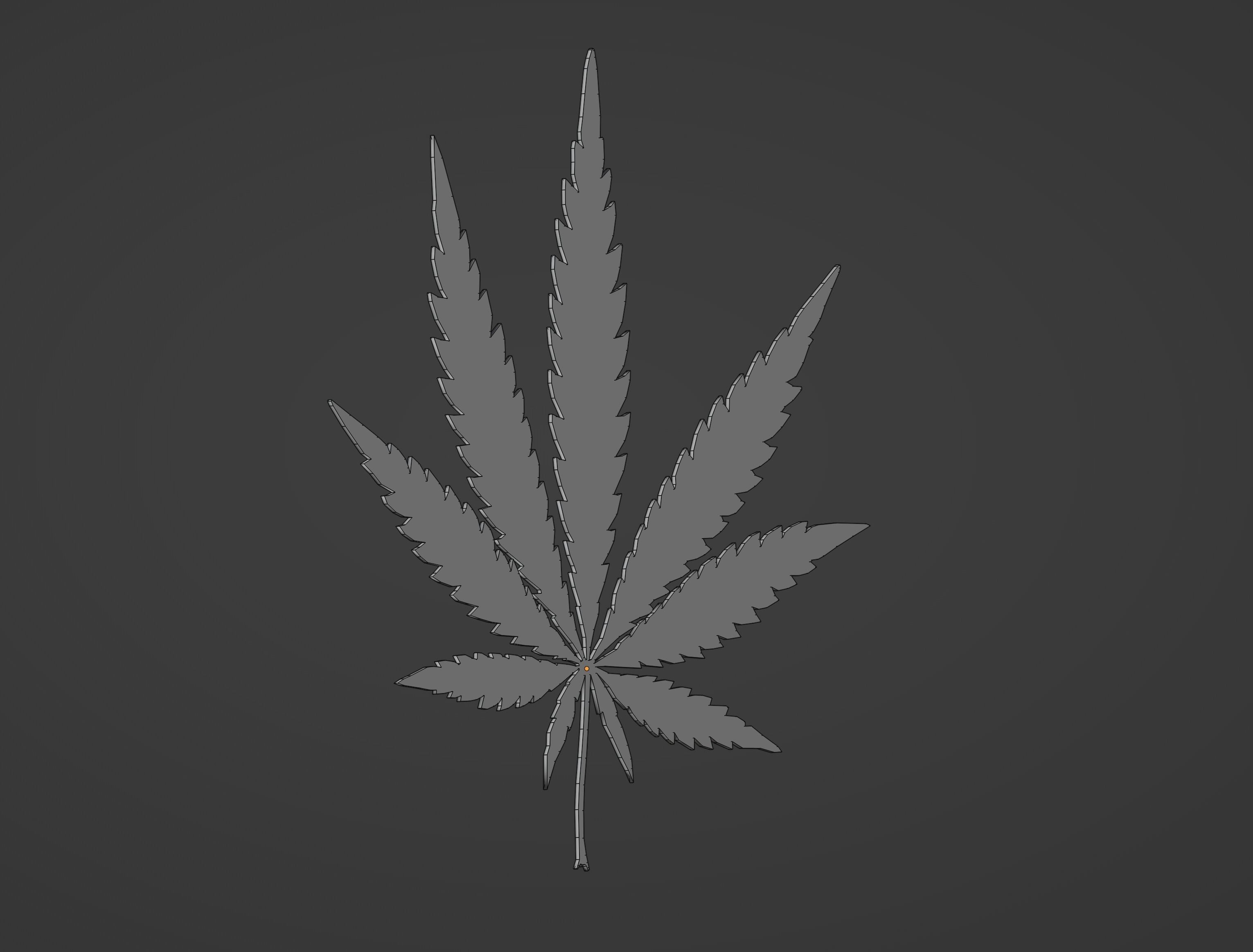 Cannabis Leaf Realistic 3D model_13