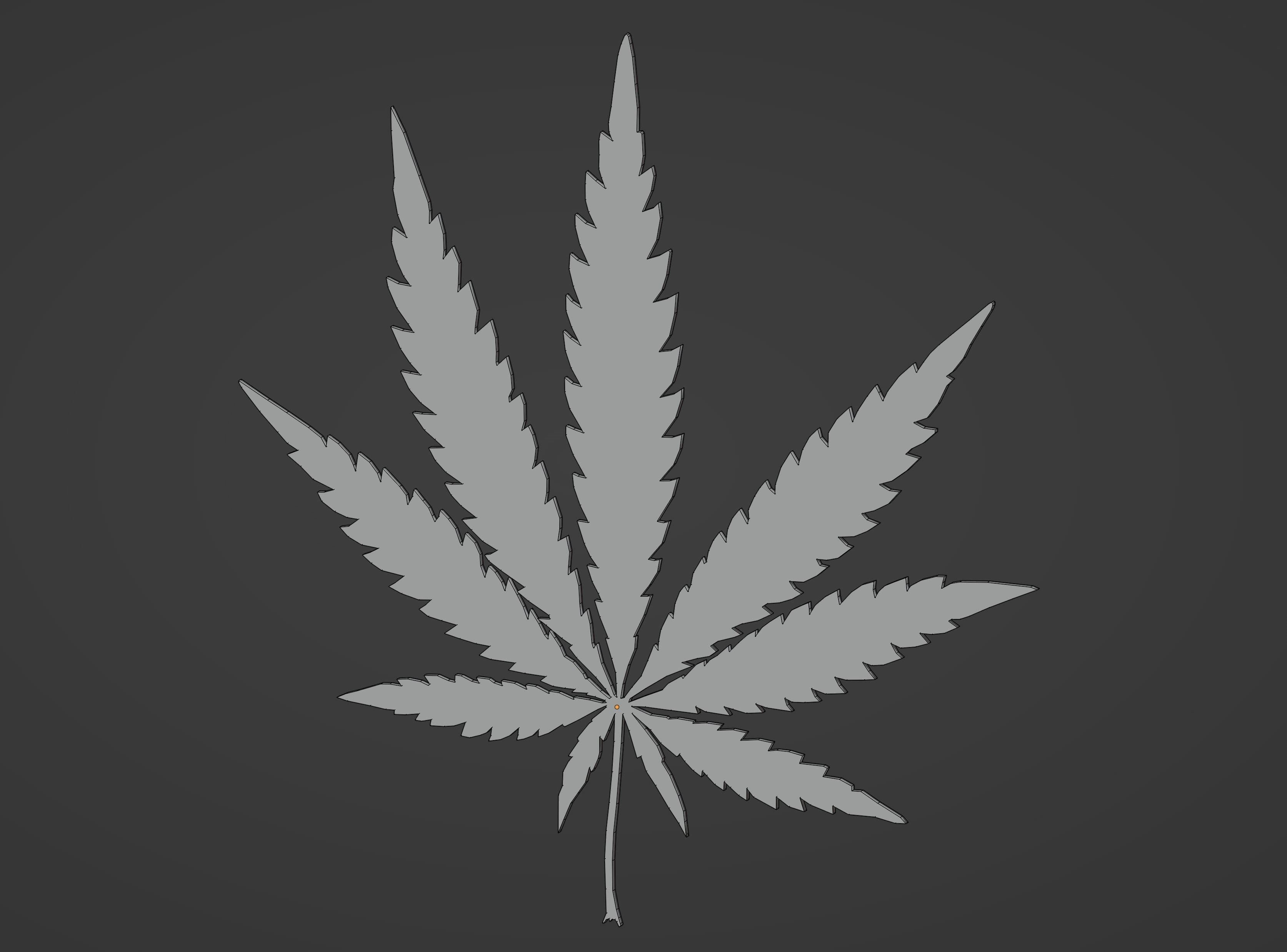 Cannabis Leaf Realistic 3D model_12