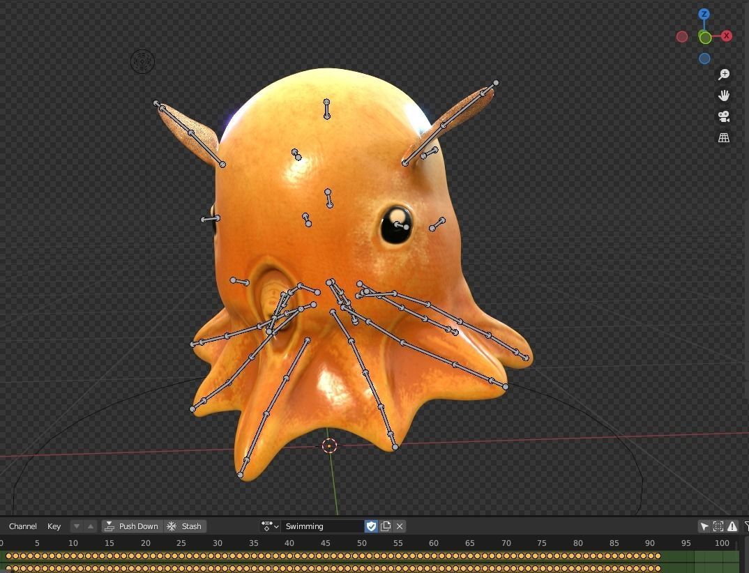 Grimpoteuthis - Dumbo Octopus - Ver 2024  Low-poly 3D model_21