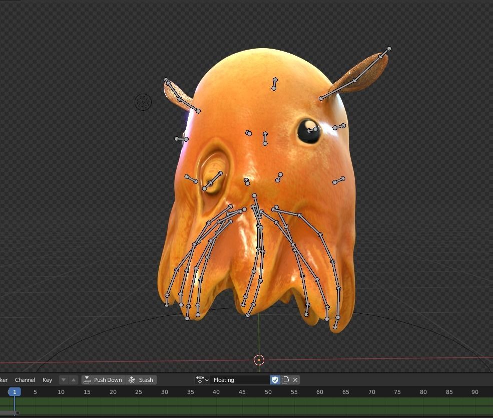Grimpoteuthis - Dumbo Octopus - Ver 2024  Low-poly 3D model_20