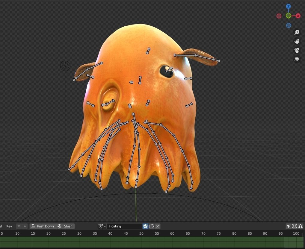 Grimpoteuthis - Dumbo Octopus - Ver 2024  Low-poly 3D model_30