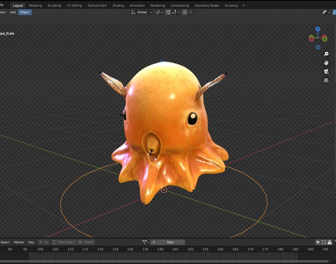 Grimpoteuthis - Dumbo Octopus - Ver 2024  Low-poly 3D model_25