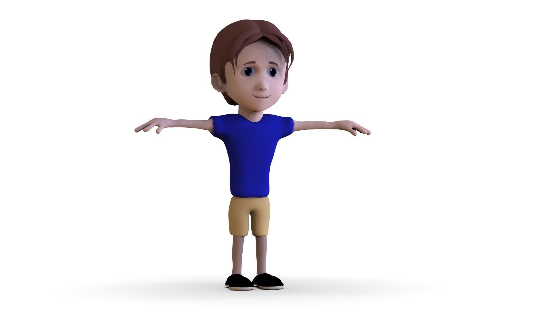 Boy Character  Low-poly 3D model_4