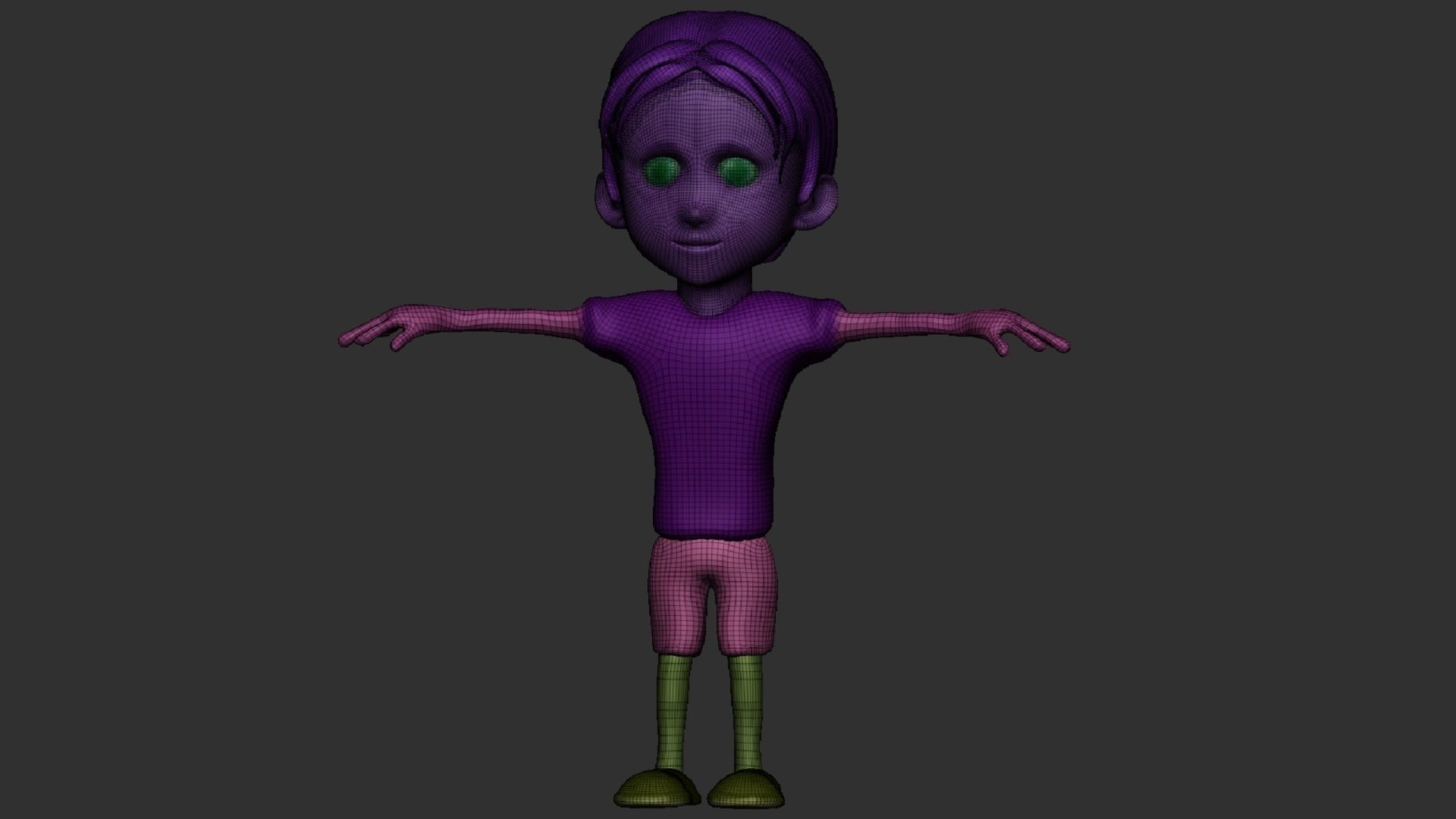 Boy Character  Low-poly 3D model_6