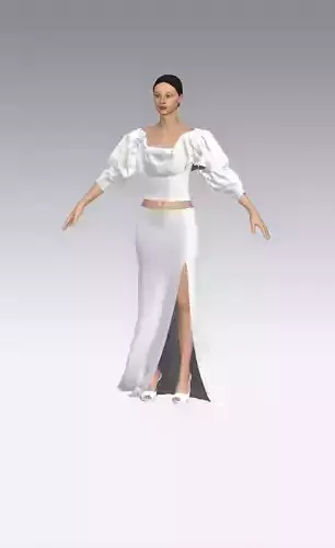 White watermelon  slevee  U neckline 