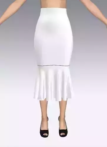  ruffled slevee skirt  Low-poly 3D model